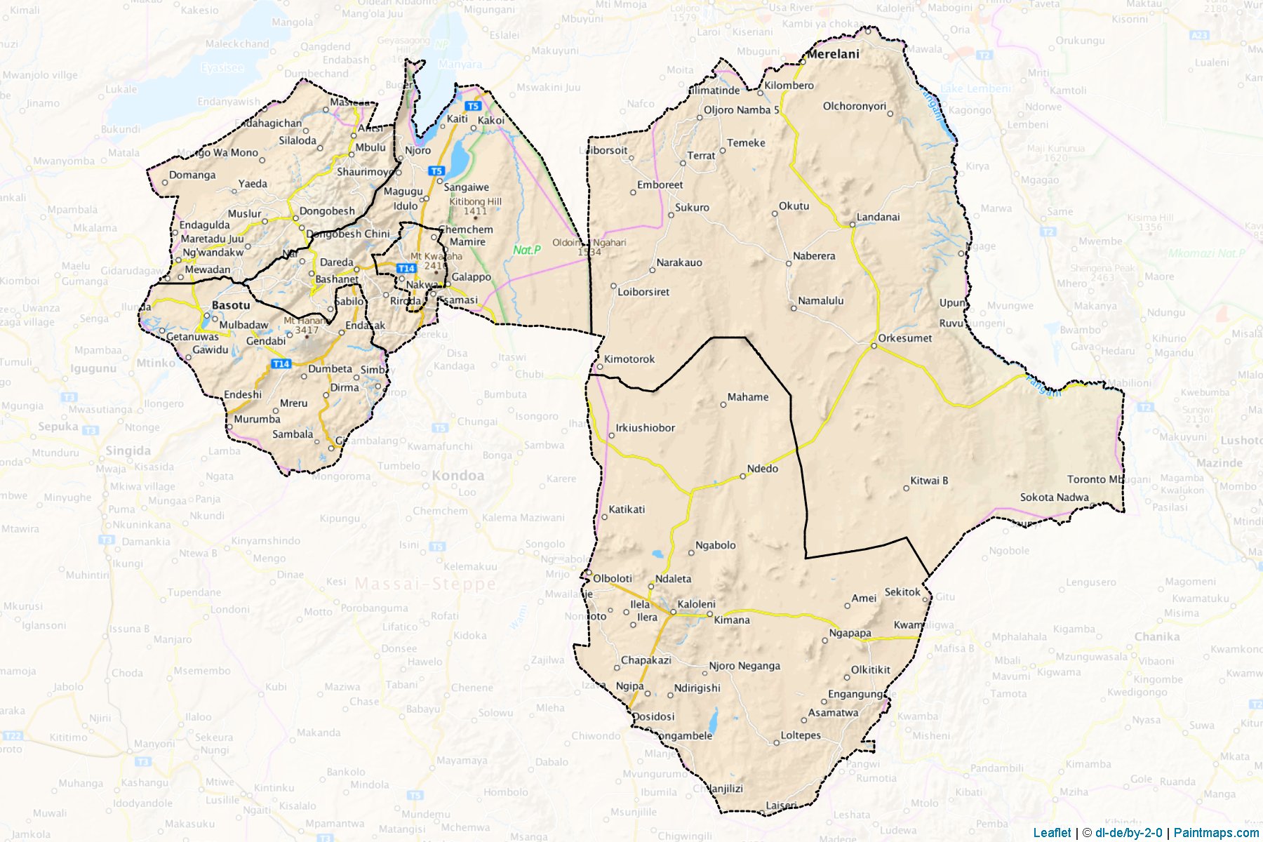 Manyara (Tanzania) Map Cropping Samples-1