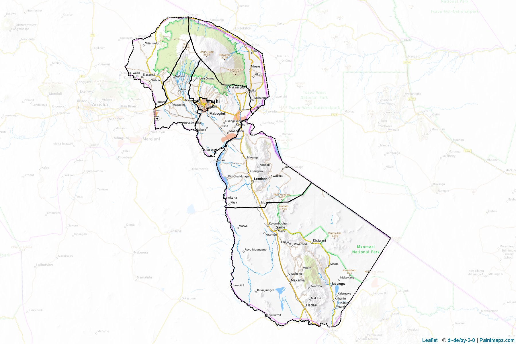 Kilimanjaro (Tanzania) Map Cropping Samples-1