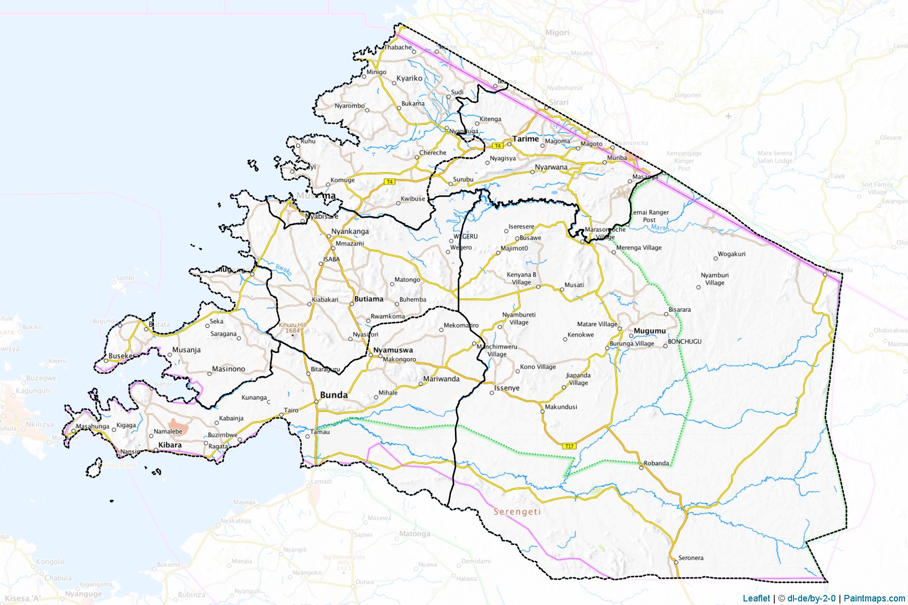 Muestras de recorte de mapas Mara (Tanzania)-1