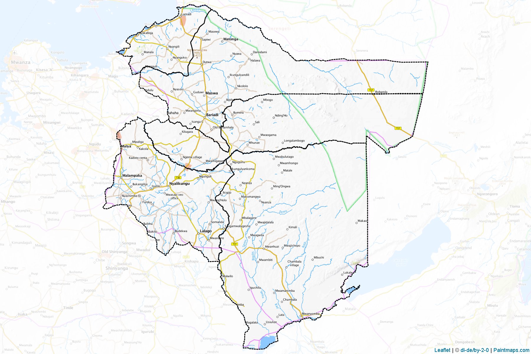 Muestras de recorte de mapas Simiyu (Tanzania)-1