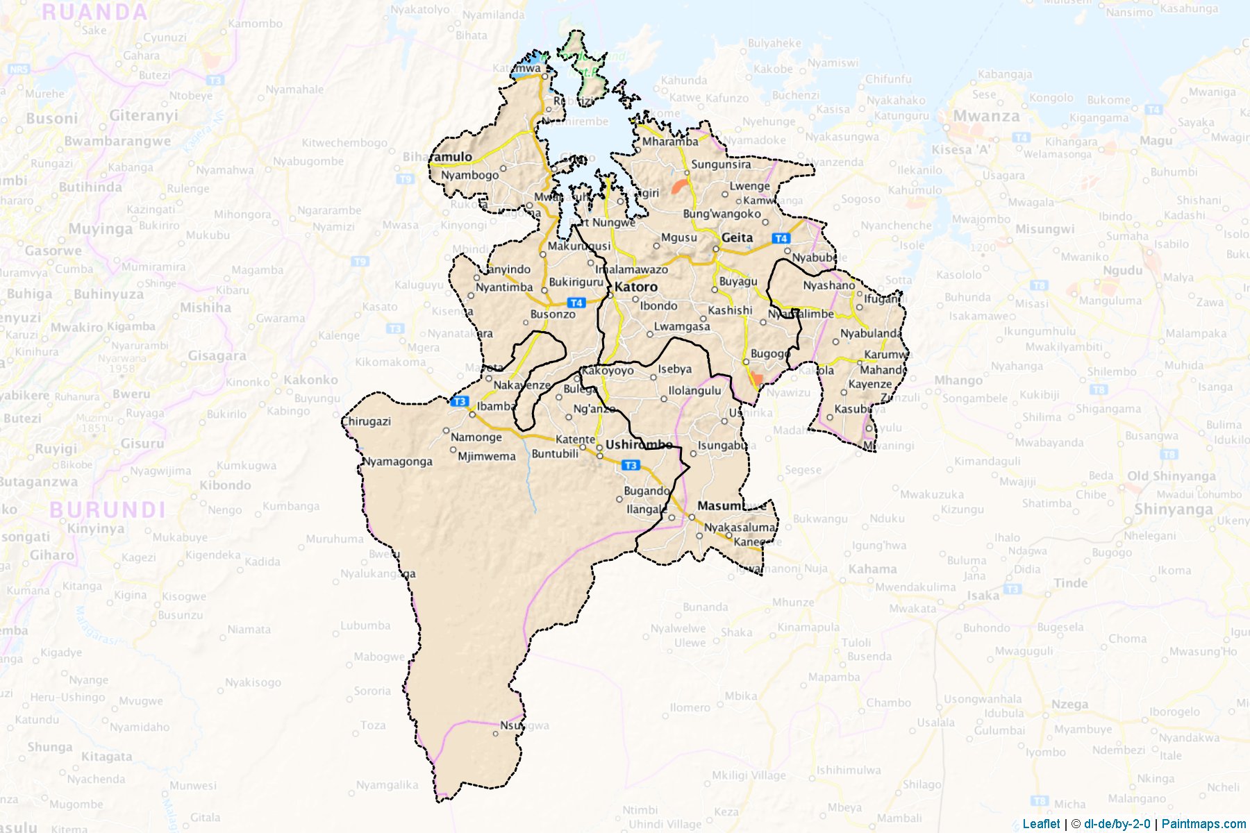 Muestras de recorte de mapas Geita (Tanzania)-1