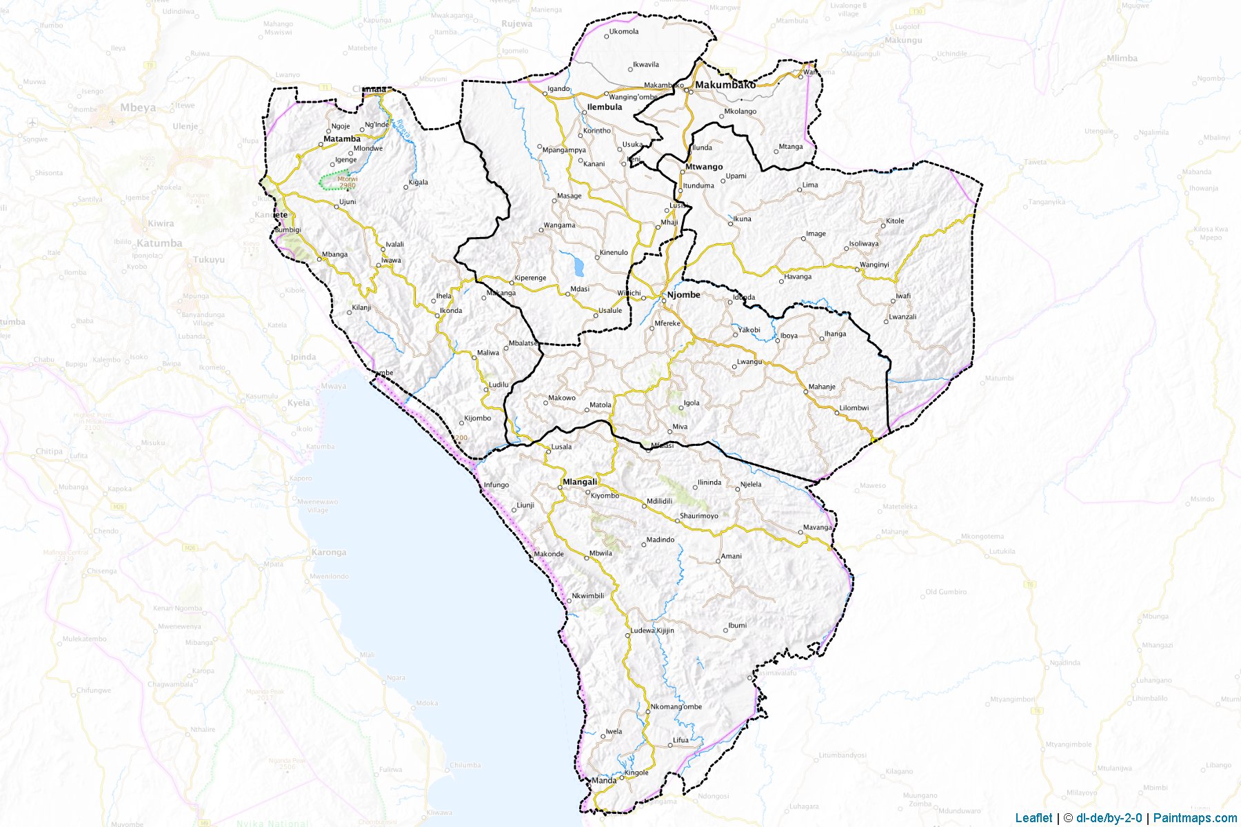 Njombe (Tanzania) Map Cropping Samples-1