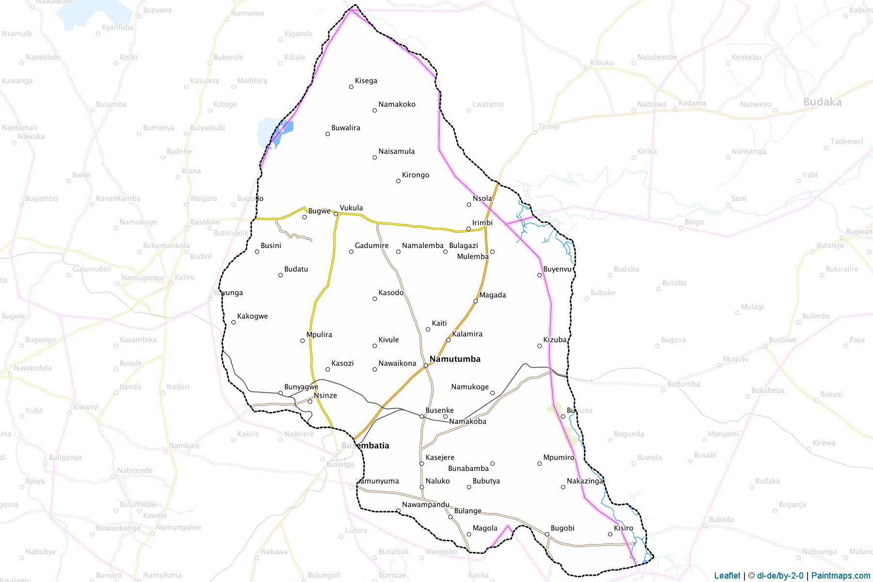 Muestras de recorte de mapas Namutumba (Uganda)-1