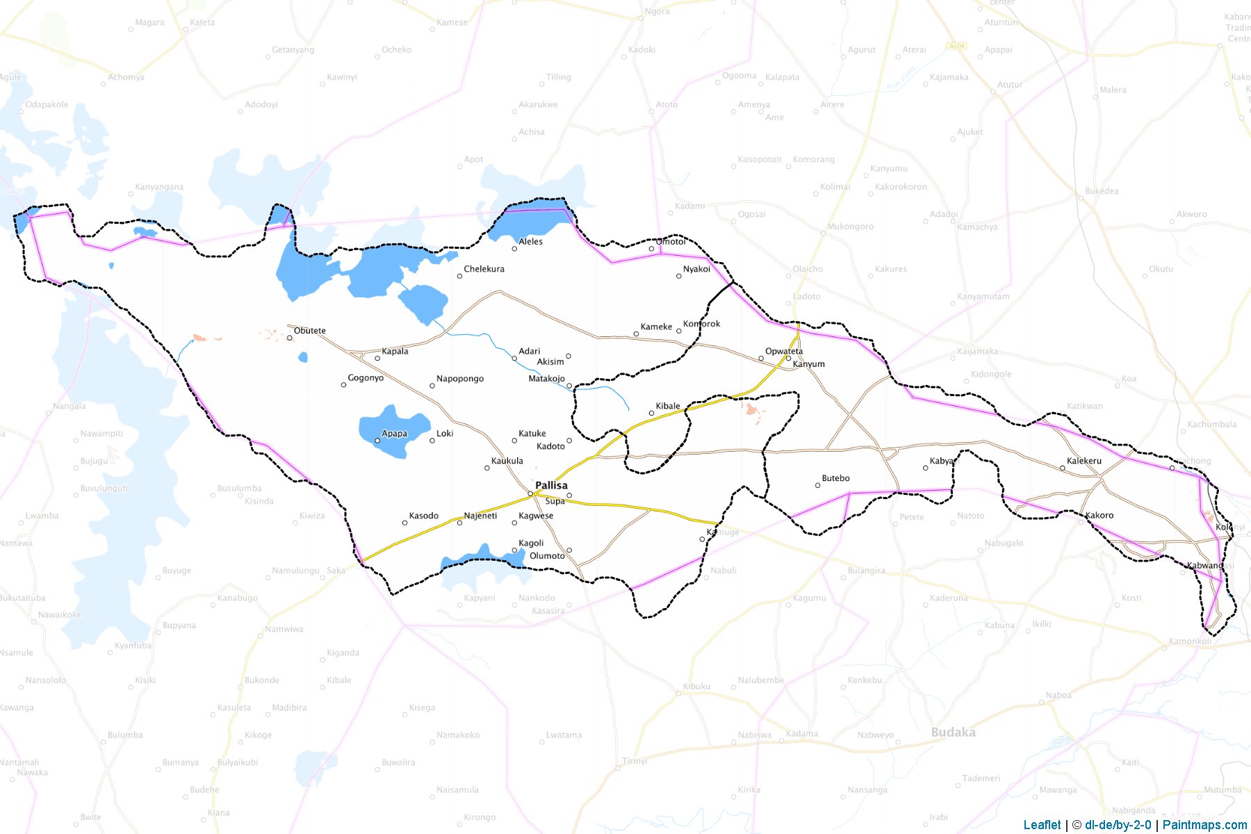 Muestras de recorte de mapas Pallisa (Uganda)-1