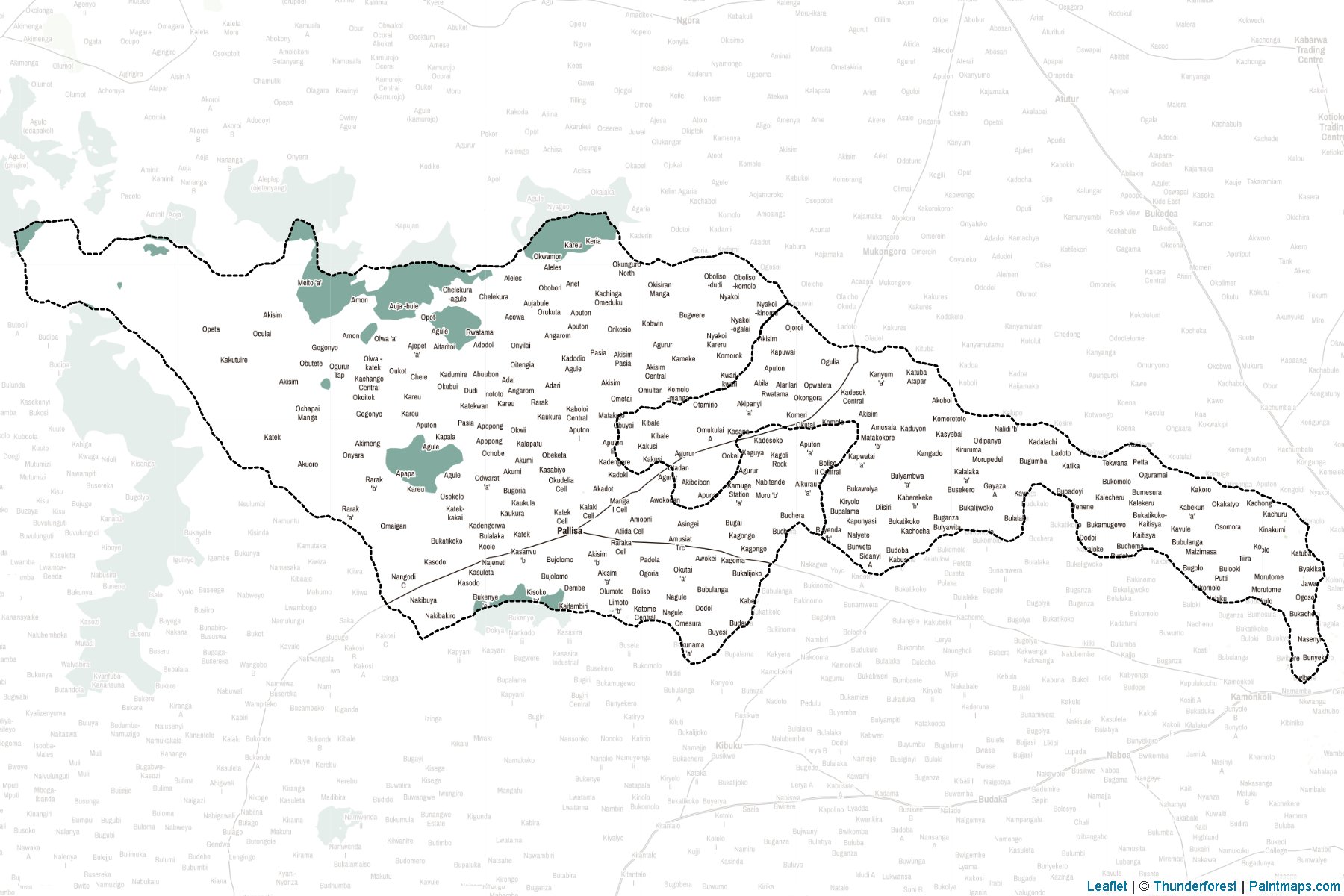 Muestras de recorte de mapas Pallisa (Uganda)-2