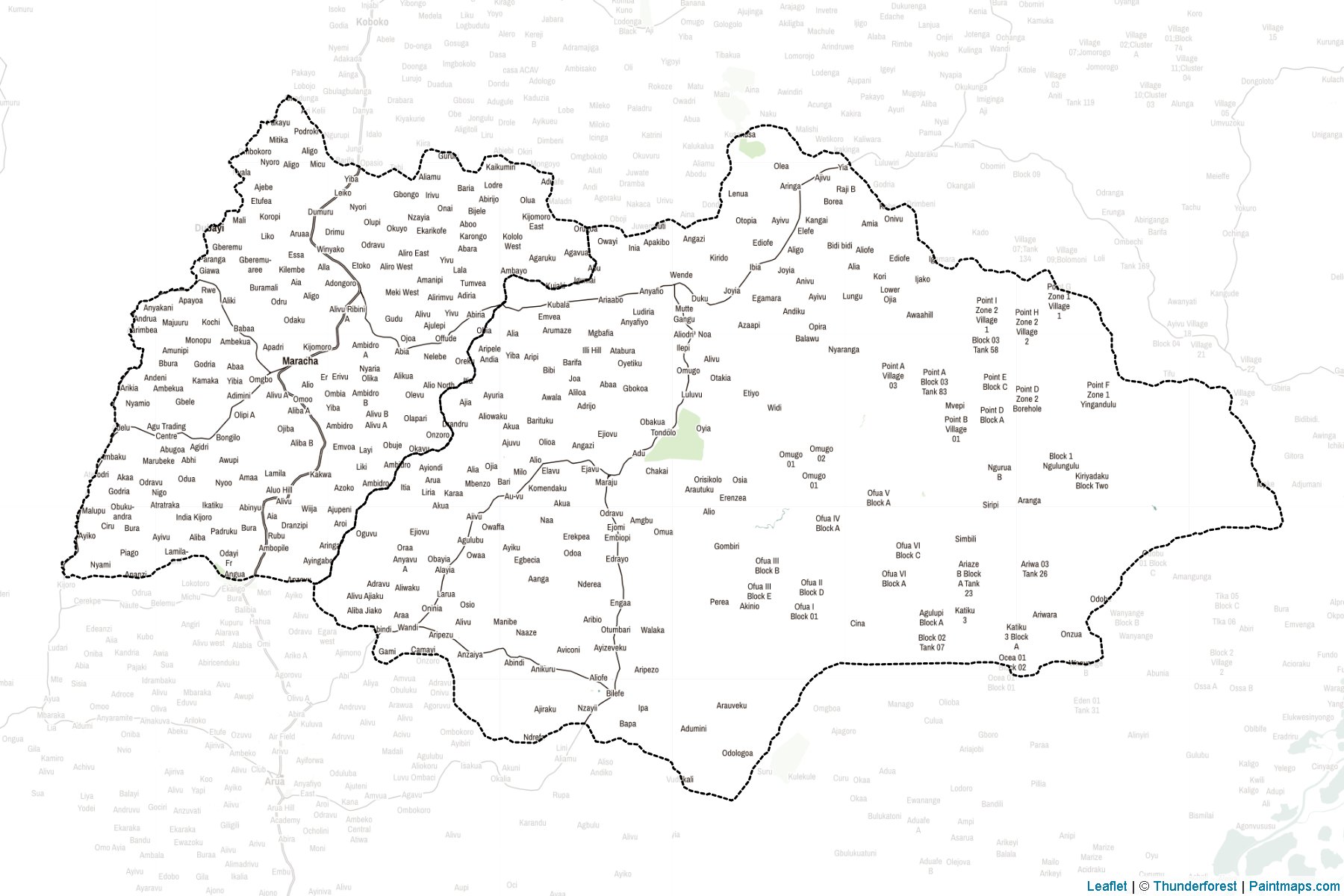 Muestras de recorte de mapas Maracha (Uganda)-2