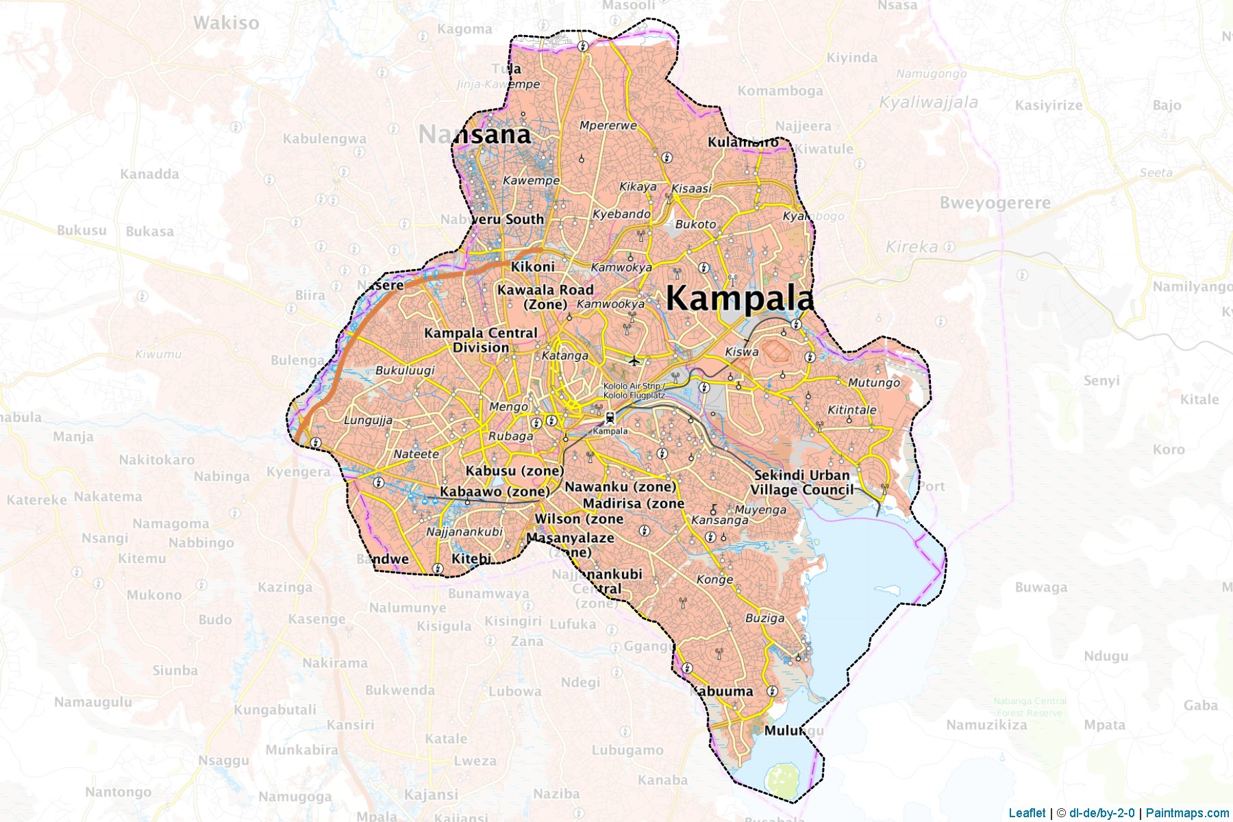 Muestras de recorte de mapas Kampala (Uganda)-1