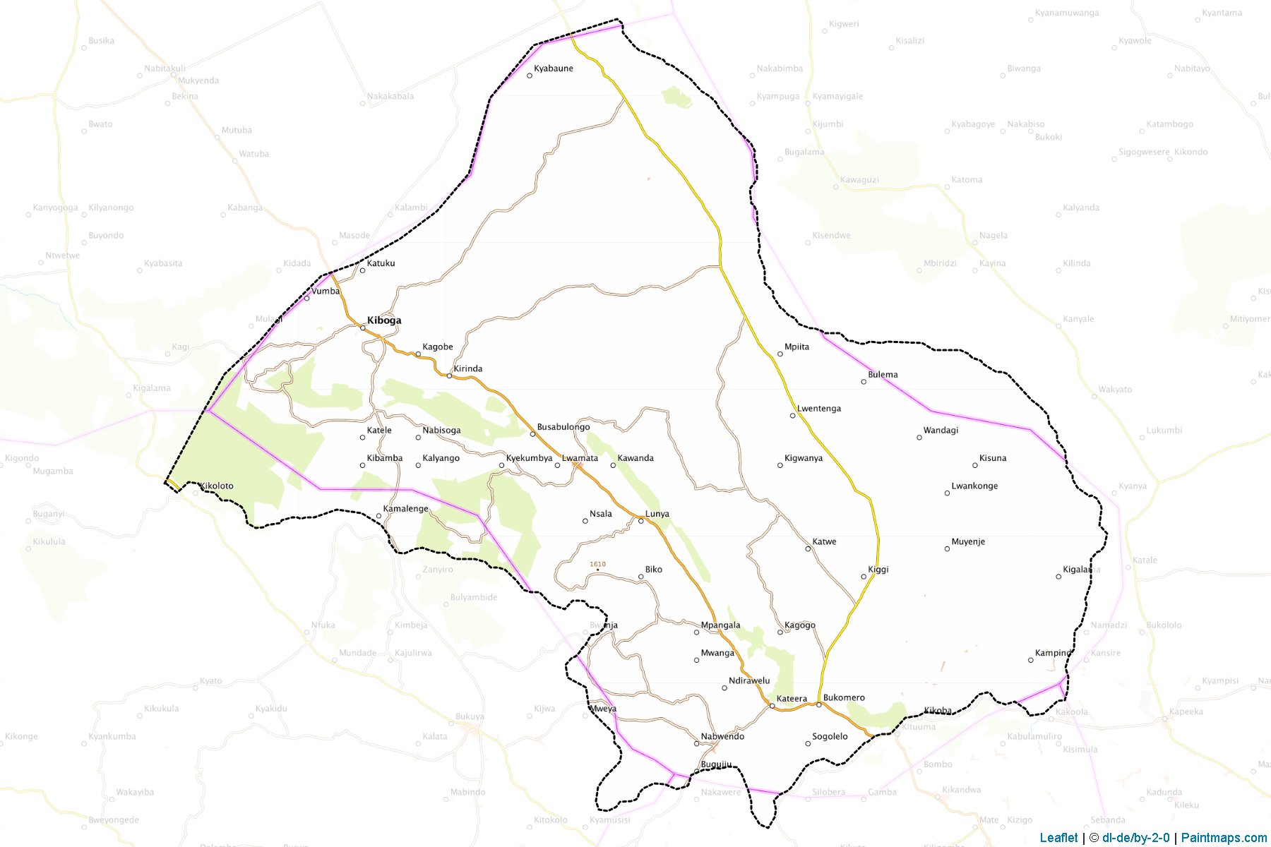 Muestras de recorte de mapas Kiboga (Uganda)-1