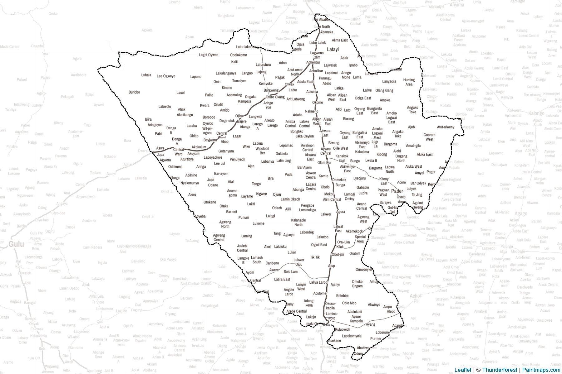 Muestras de recorte de mapas Pader (Uganda)-2