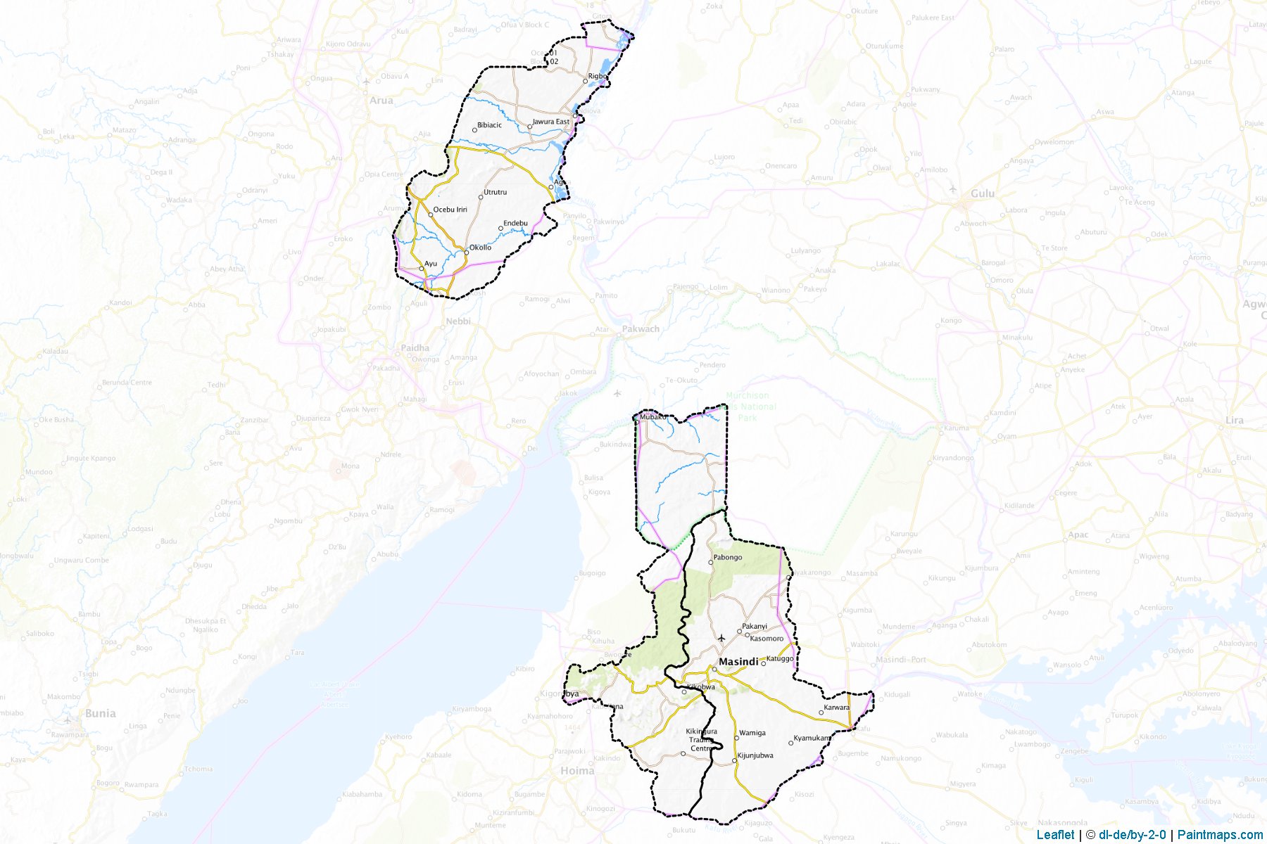 Muestras de recorte de mapas Masindi (Uganda)-1