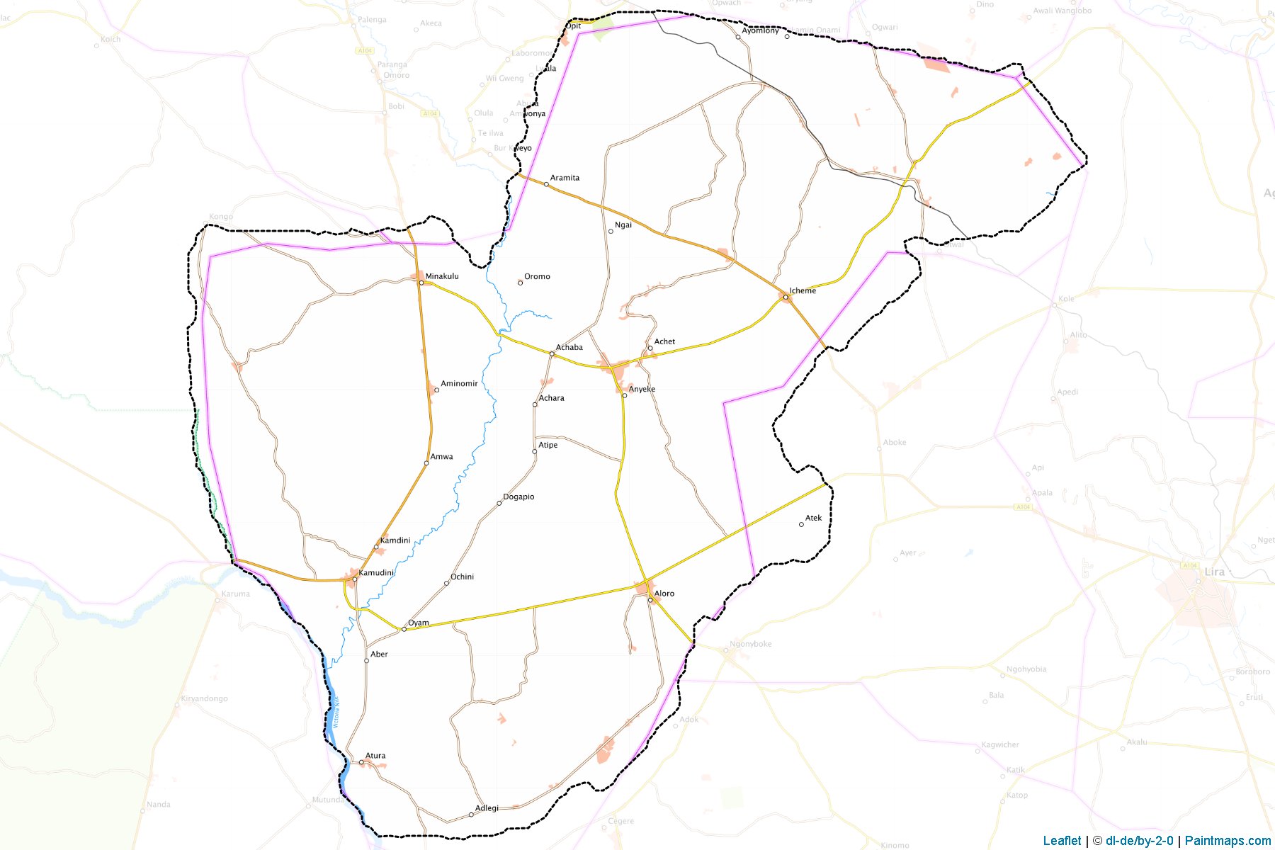 Oyam District (Uganda) Haritası Örnekleri-1