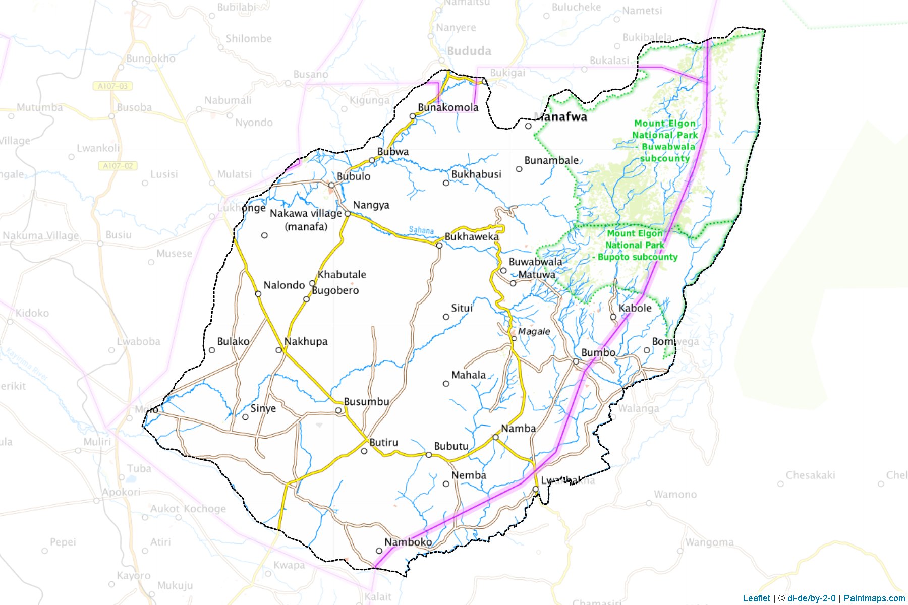 Make printable Mbale maps with border masking (cropping) using leaflet ...