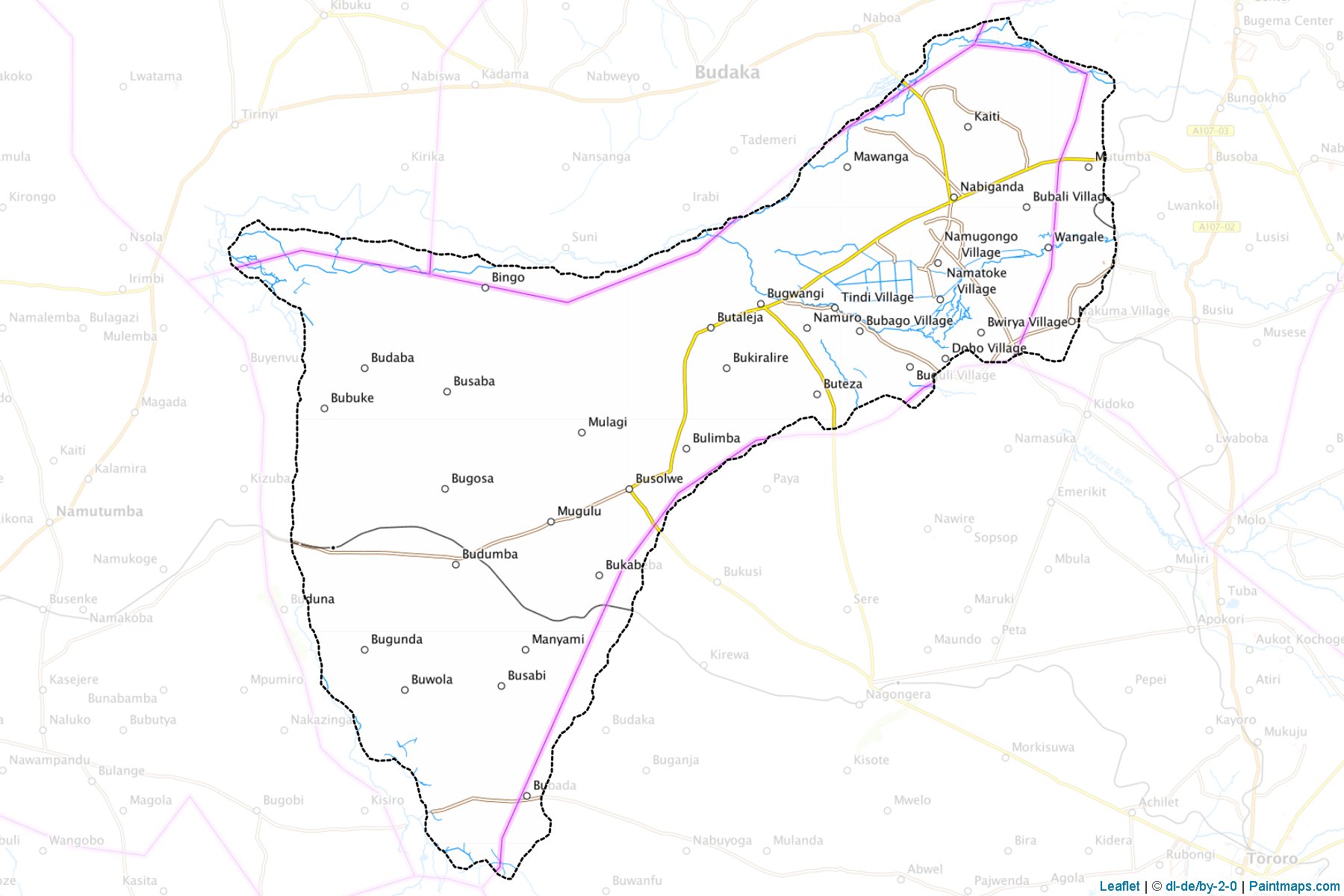 Muestras de recorte de mapas Butaleja (Uganda)-1