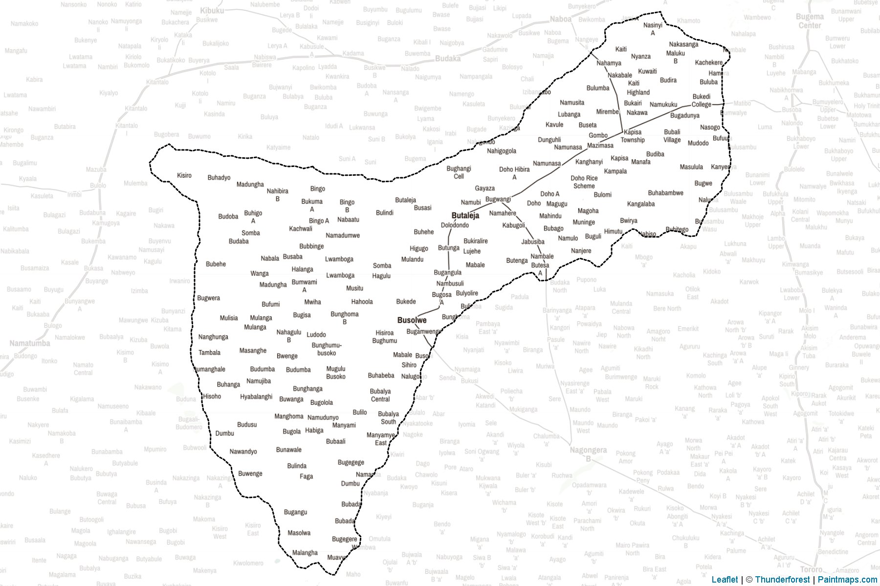 Muestras de recorte de mapas Butaleja (Uganda)-2