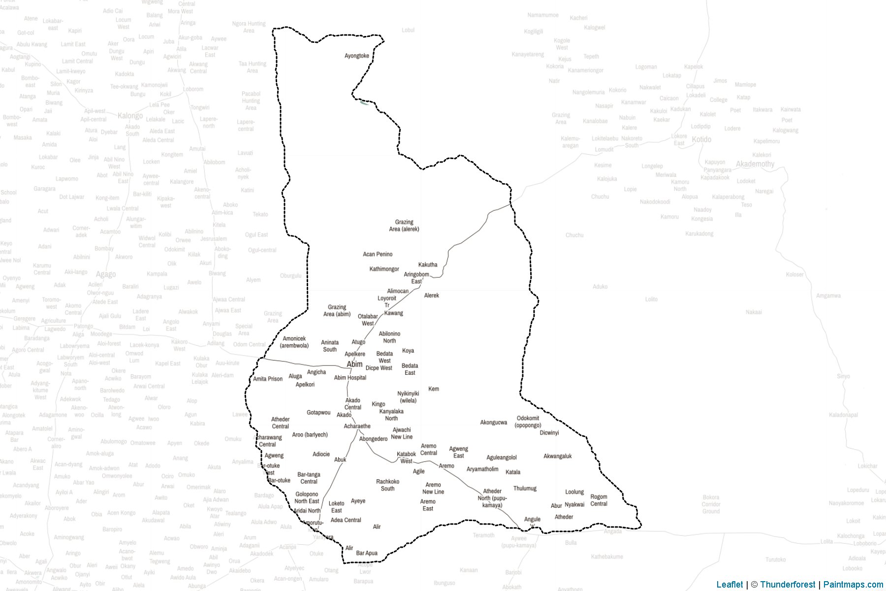 Muestras de recorte de mapas Abim (Uganda)-2