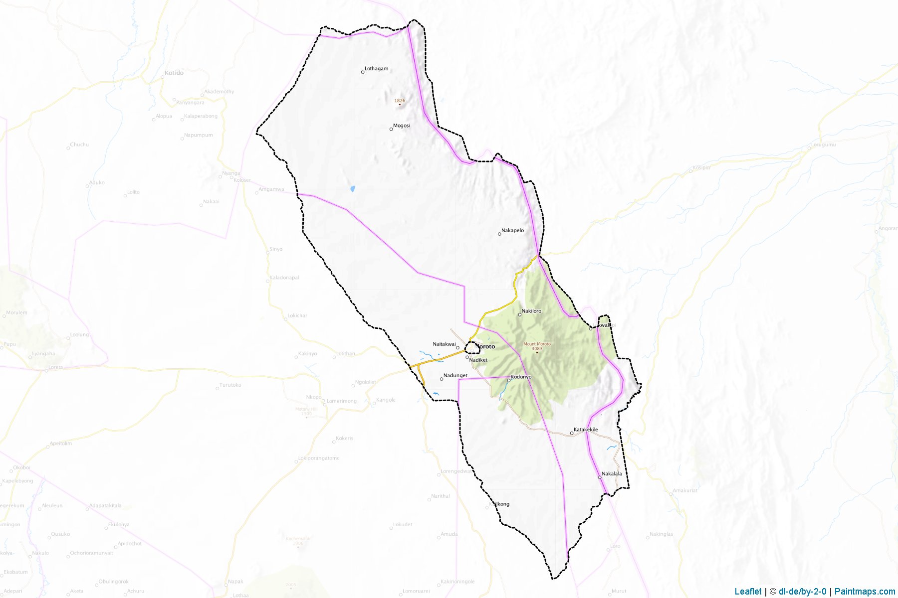 Morota District (Uganda) Haritası Örnekleri-1