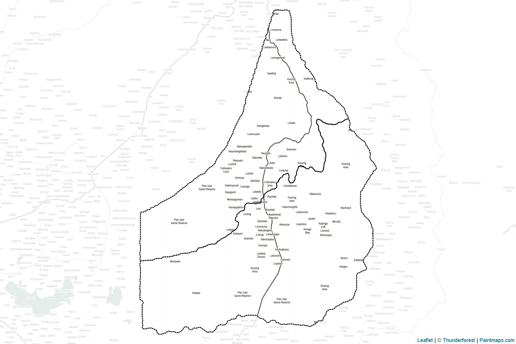 Muestras de recorte de mapas Nakapiripirit (Uganda)-2