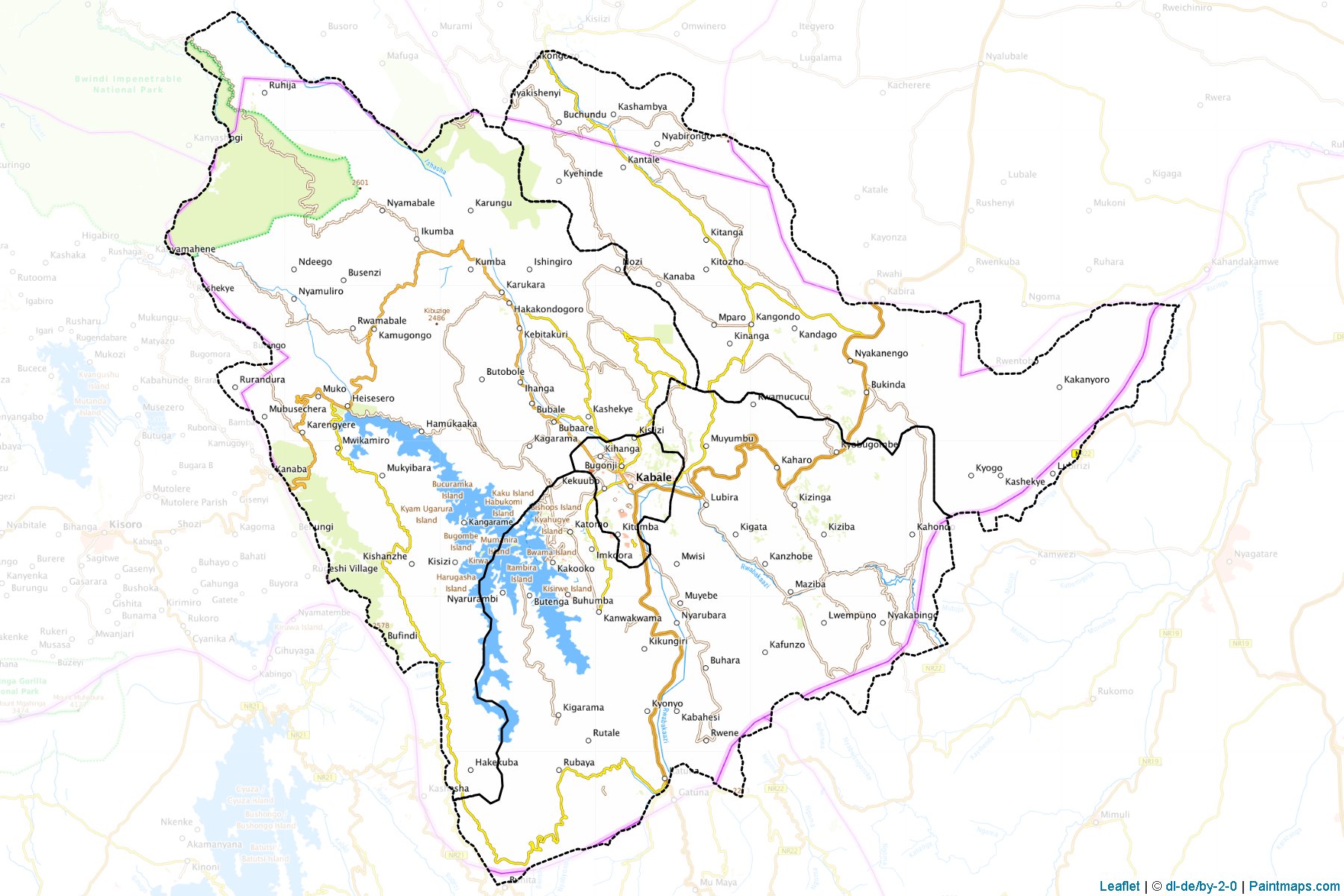 Kabale District (Uganda) Haritası Örnekleri-1