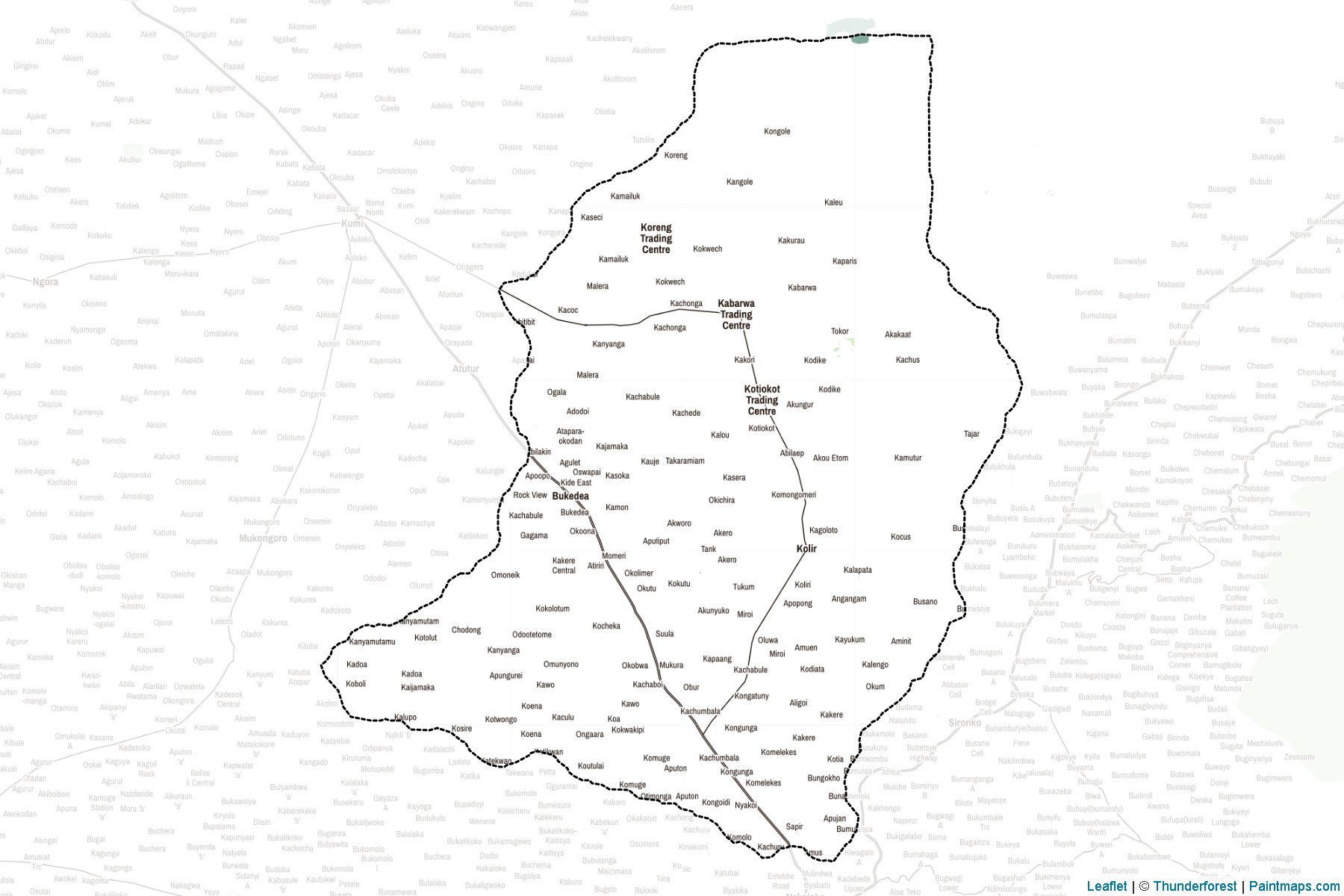 Muestras de recorte de mapas Bukedea (Uganda)-2