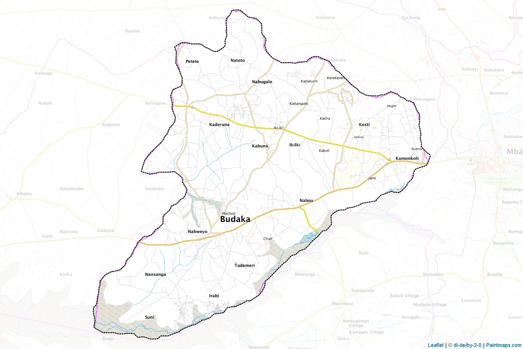 Budaka District (Uganda) Haritası Örnekleri-1