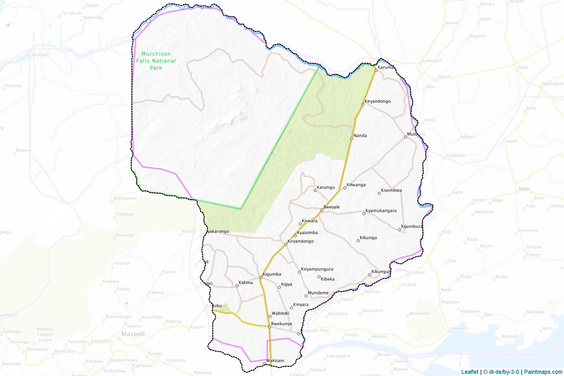 Muestras de recorte de mapas Kiryandongo (Uganda)-1