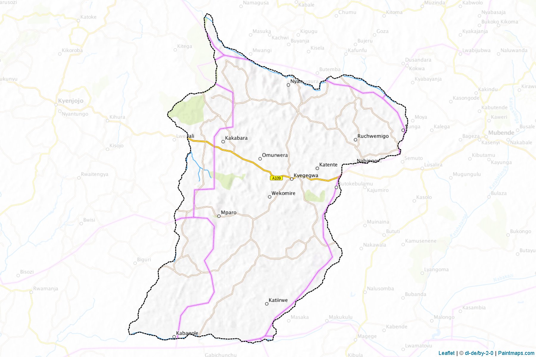 Muestras de recorte de mapas Kyegegwa (Uganda)-1