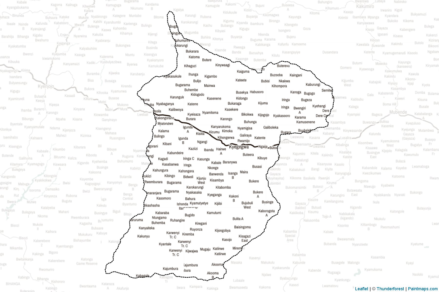 Muestras de recorte de mapas Kyegegwa (Uganda)-2