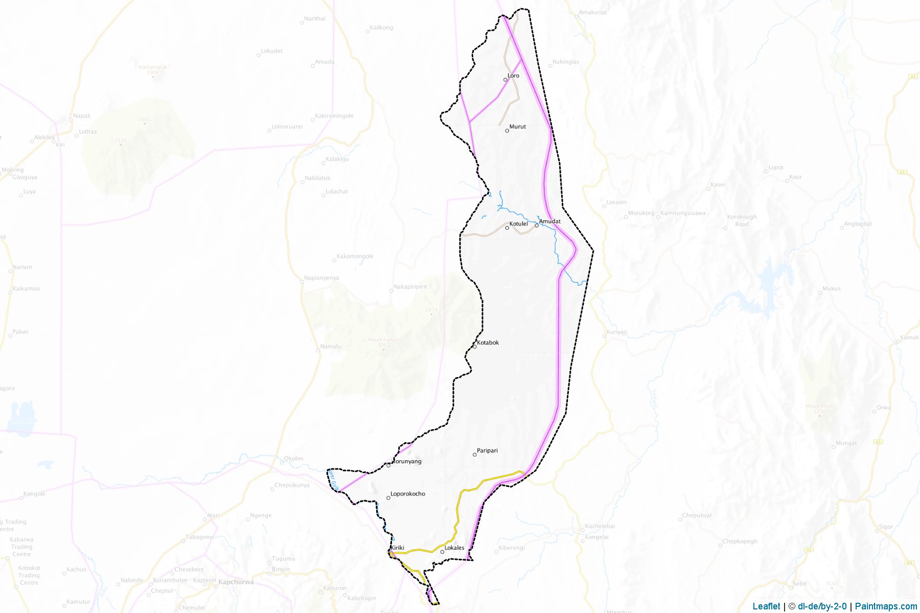 Muestras de recorte de mapas Amudat (Uganda)-1