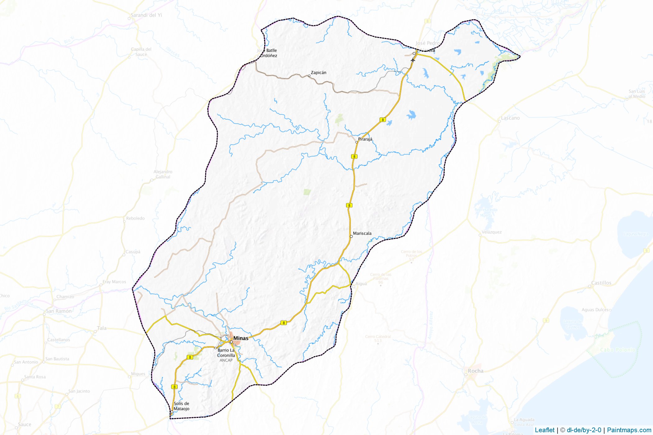 Muestras de recorte de mapas Lavalleja (Uruguay)-1