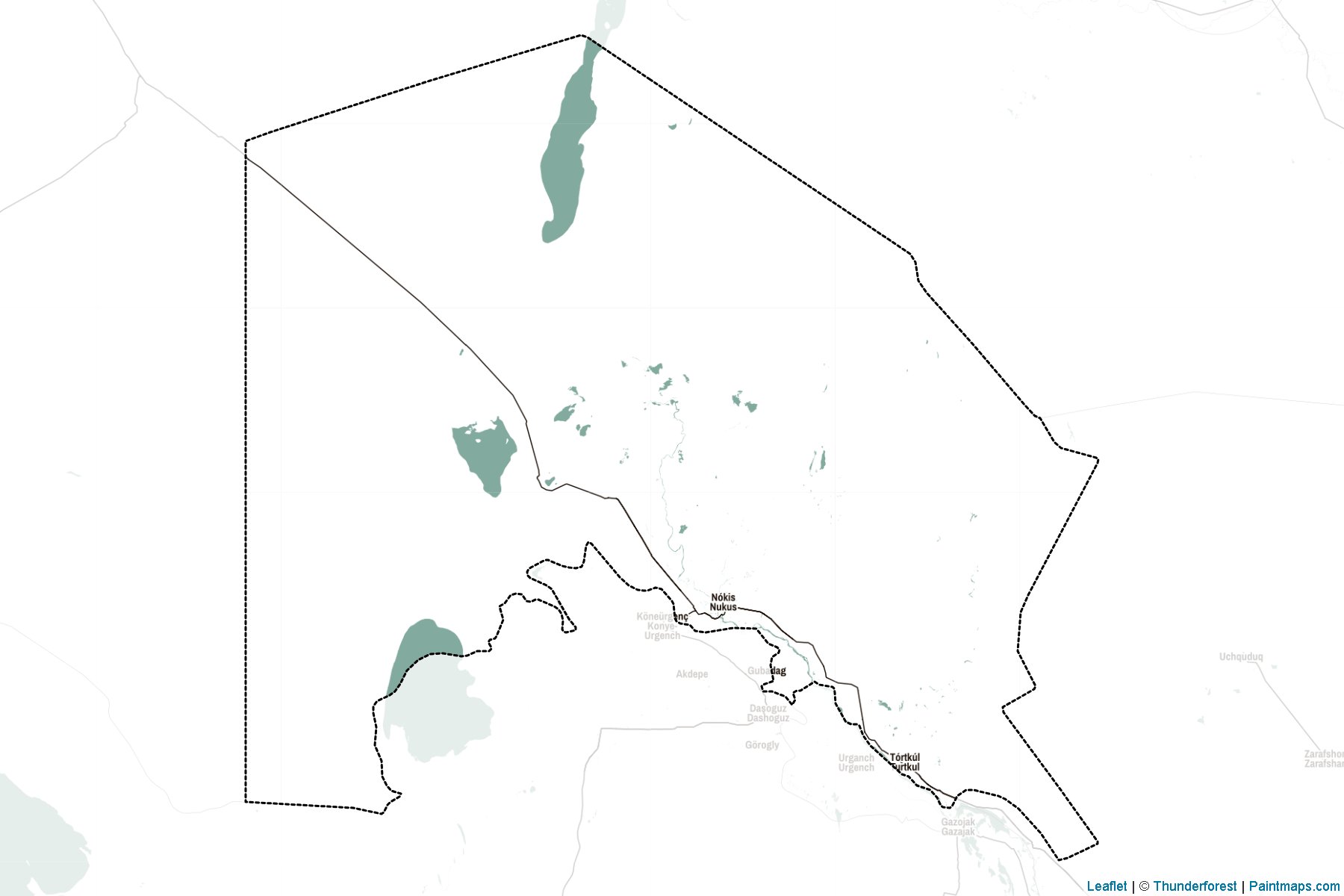 Qoraqalpoghiston (Uzbekistan) Map Cropping Samples-2