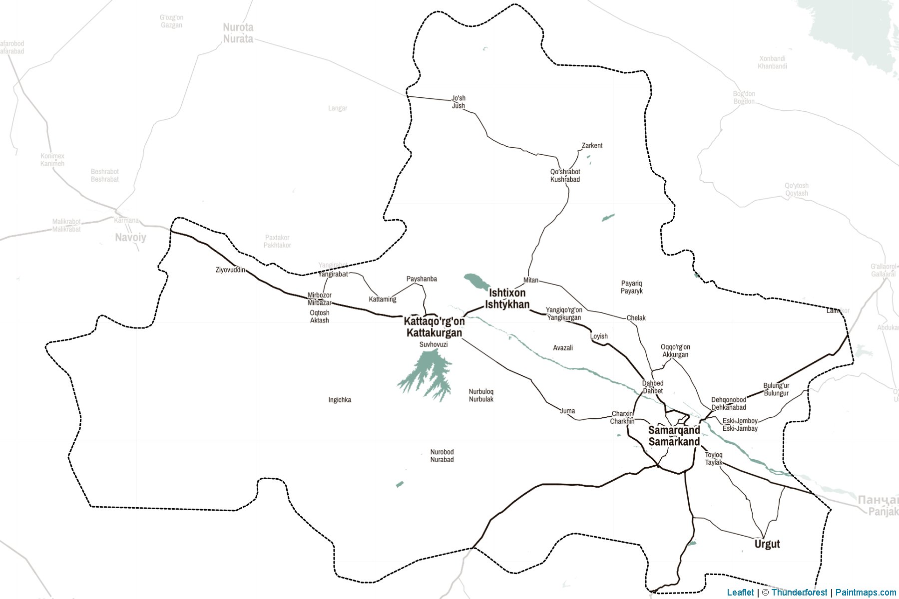 Muestras de recorte de mapas Samarkand (Uzbekistán)-2