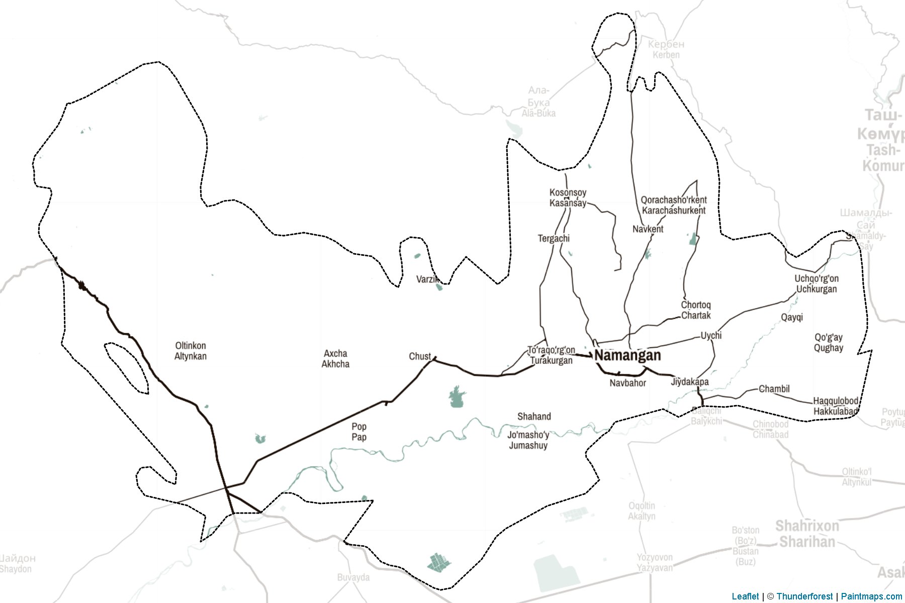 Namangan (Uzbekistan) Map Cropping Samples-2