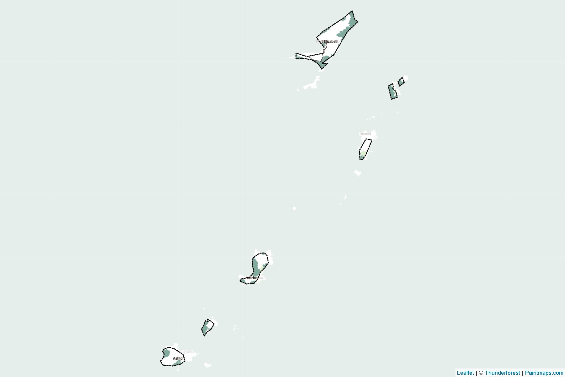 Muestras de recorte de mapas Grenadines (San Vicente y las Granadinas)-2