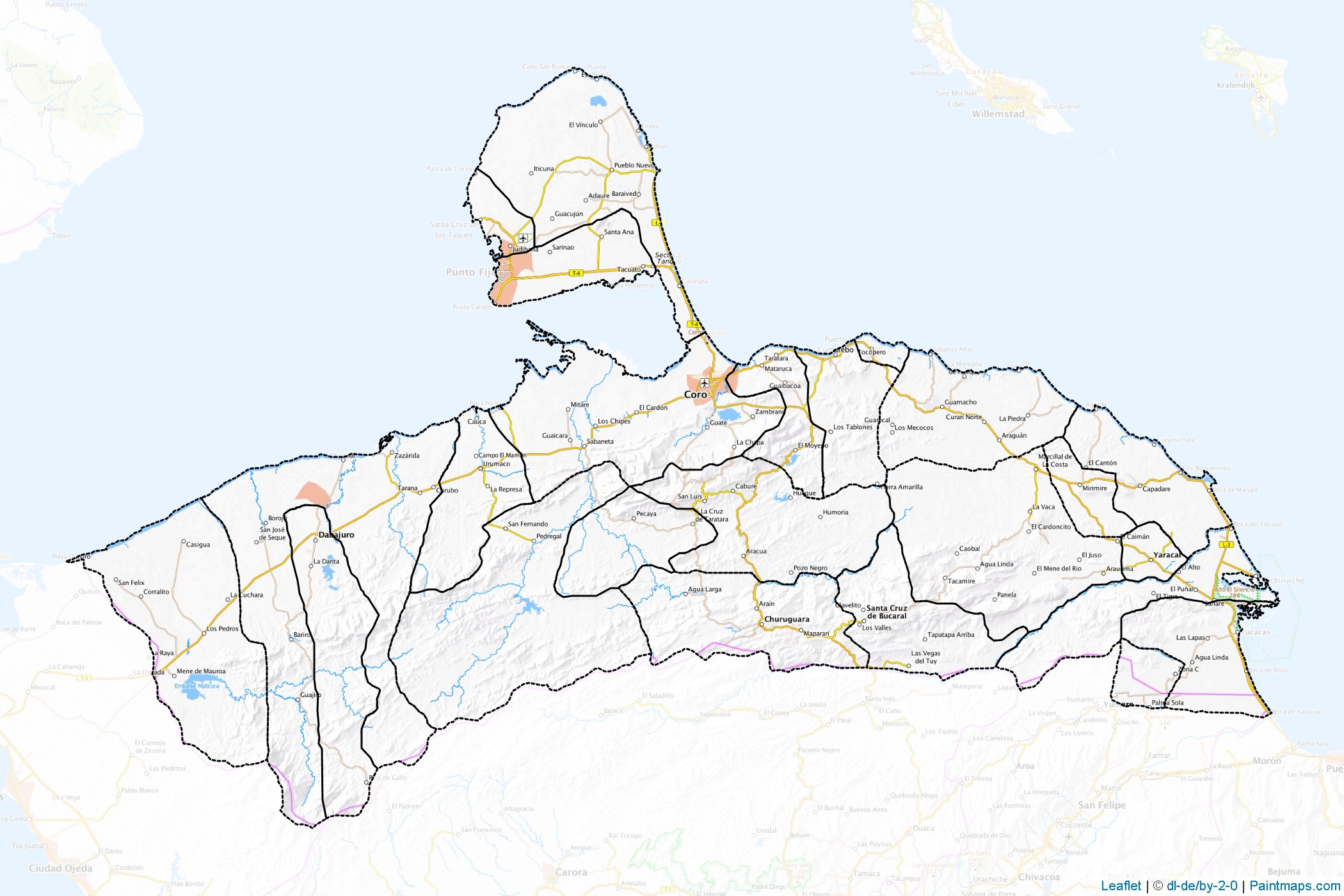 Muestras de recorte de mapas Falcón (Venezuela)-1