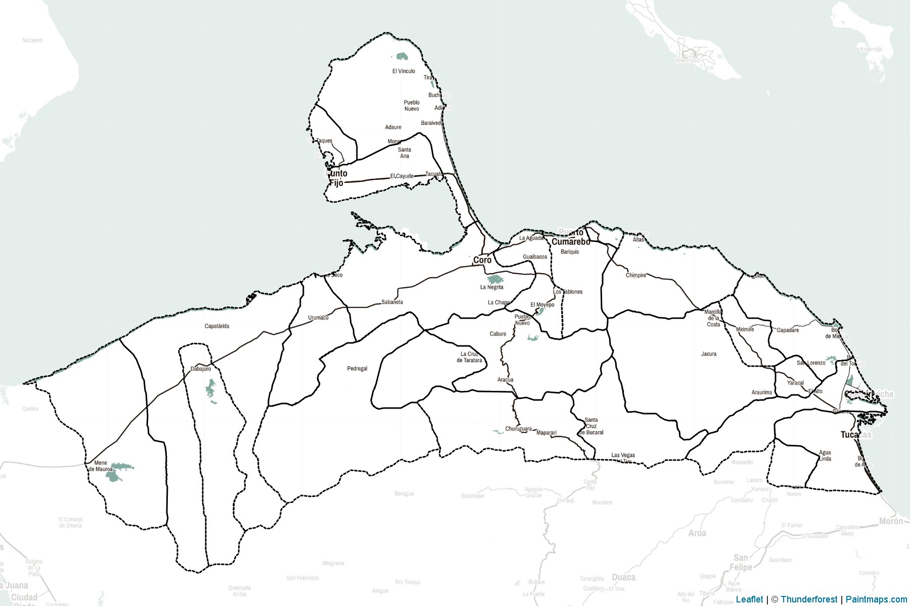 Muestras de recorte de mapas Falcón (Venezuela)-2