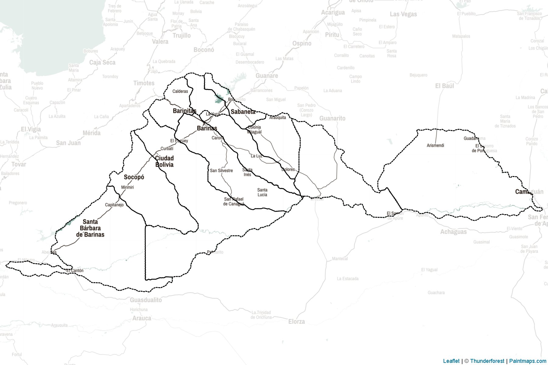 Barinas (Venezuela) Map Cropping Samples-2