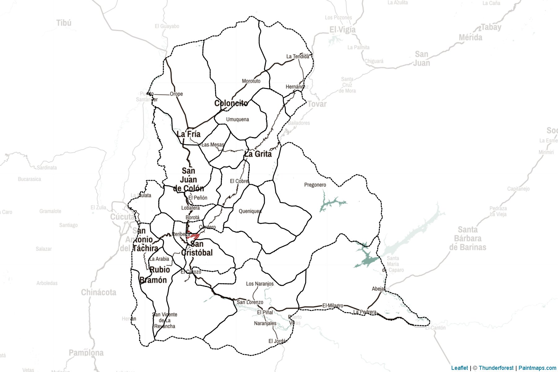 Muestras de recorte de mapas Táchira (Venezuela)-2