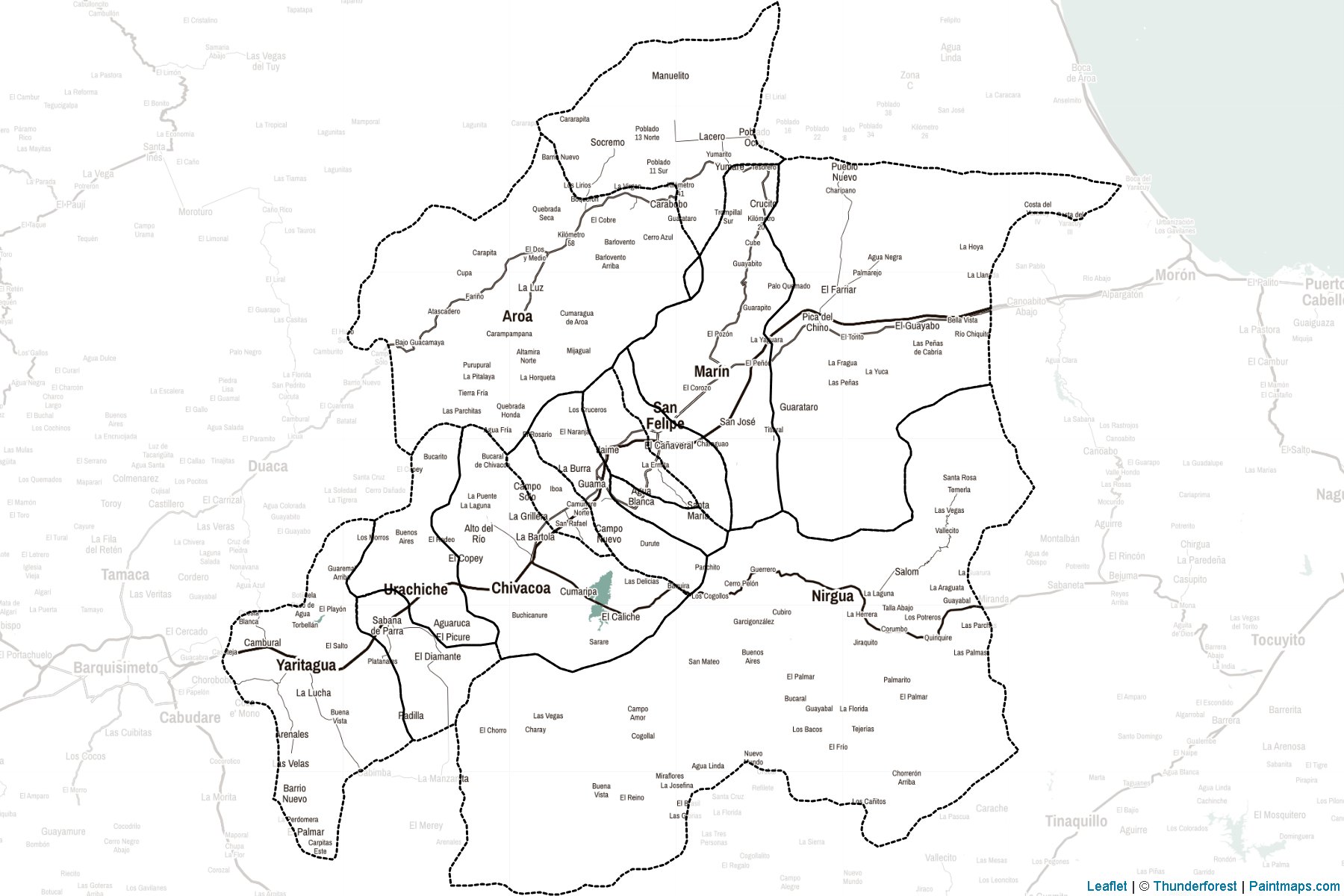 Muestras de recorte de mapas Yaracuy (Venezuela)-2