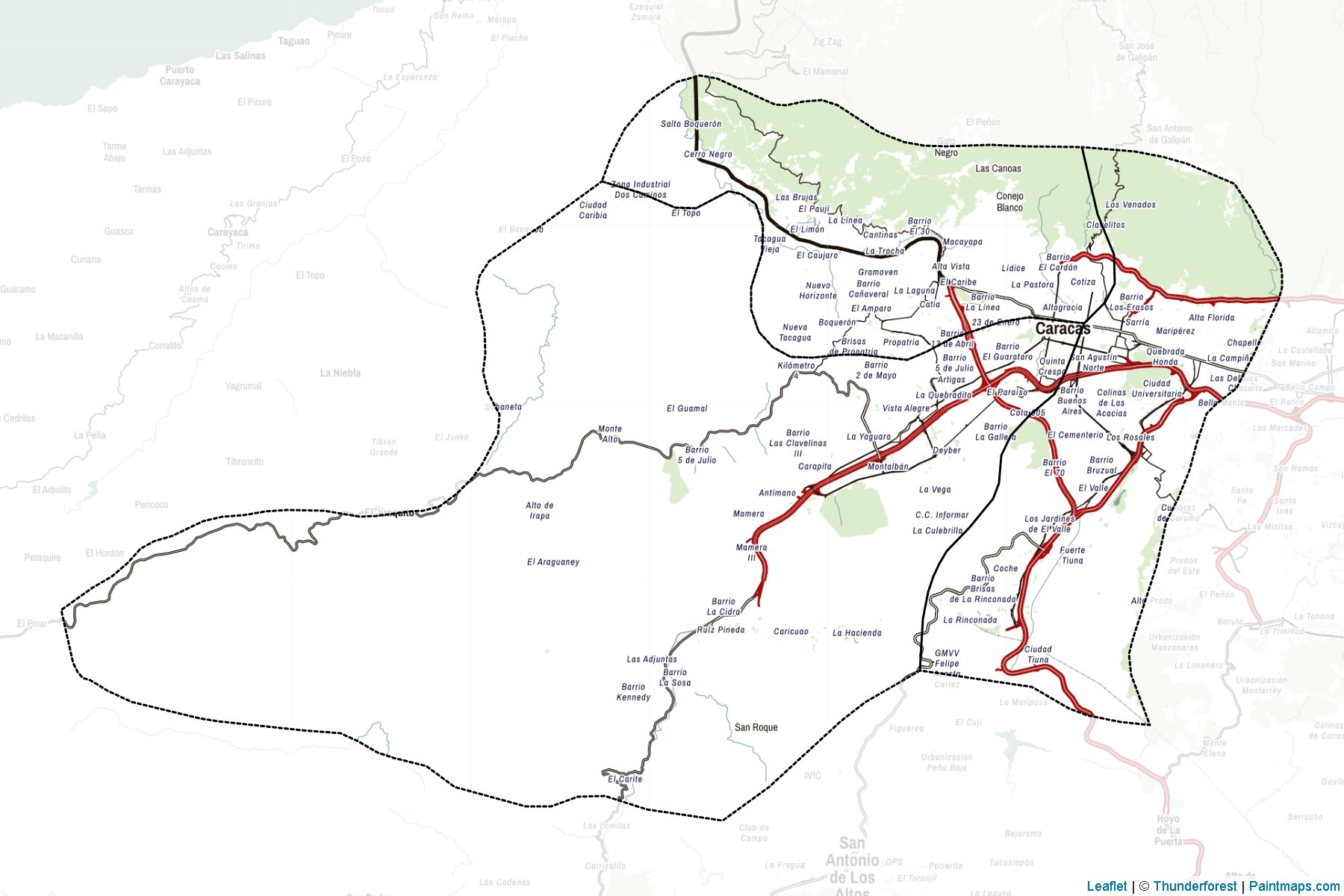 Muestras de recorte de mapas Distrito Capital (Venezuela)-2