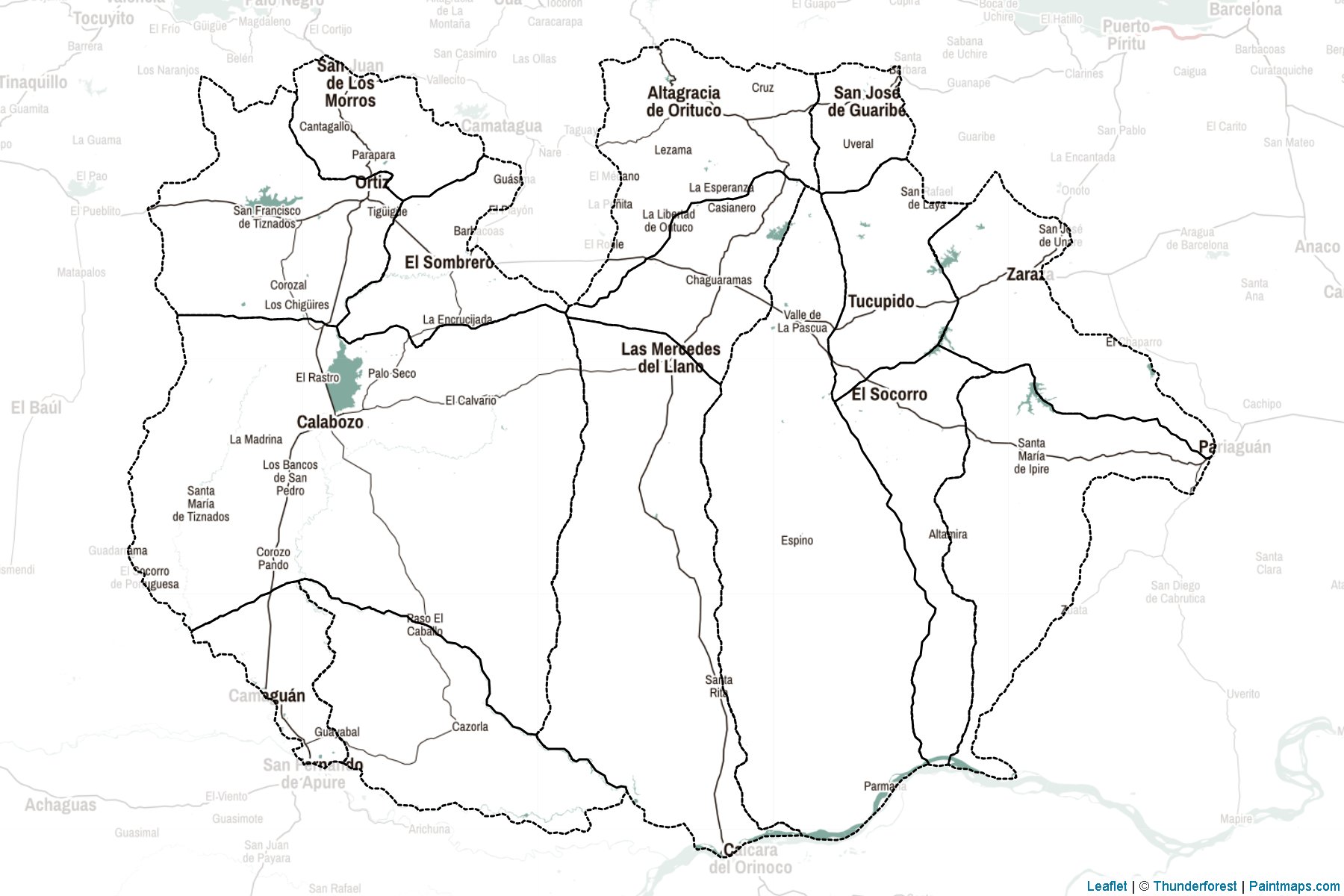 Muestras de recorte de mapas Guárico (Venezuela)-2