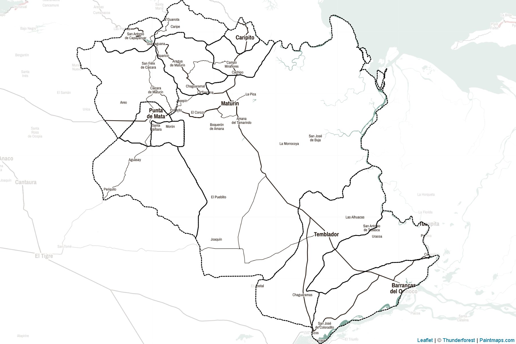 Monagas (Venezuela) Map Cropping Samples-2