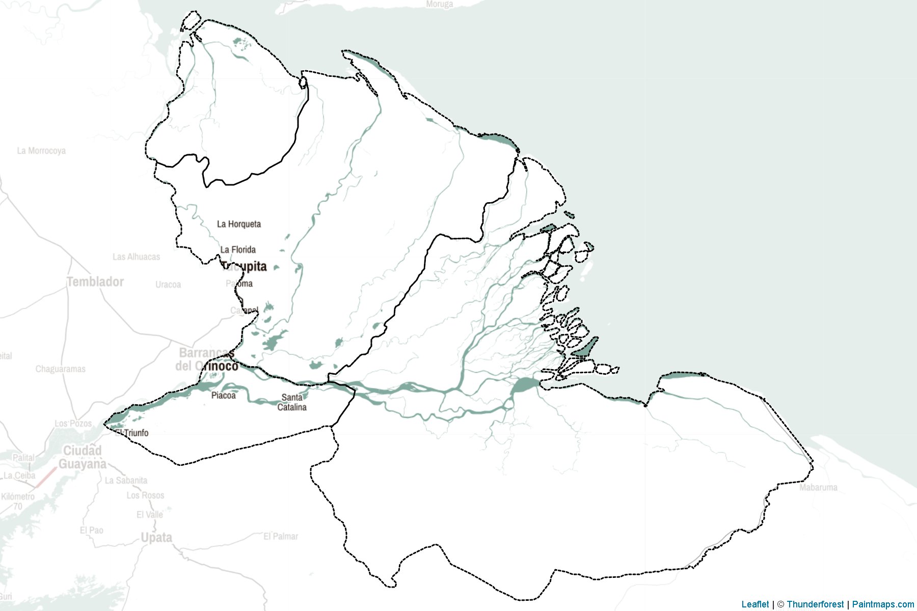 Delta Amacuro (Venezuela) Map Cropping Samples-2