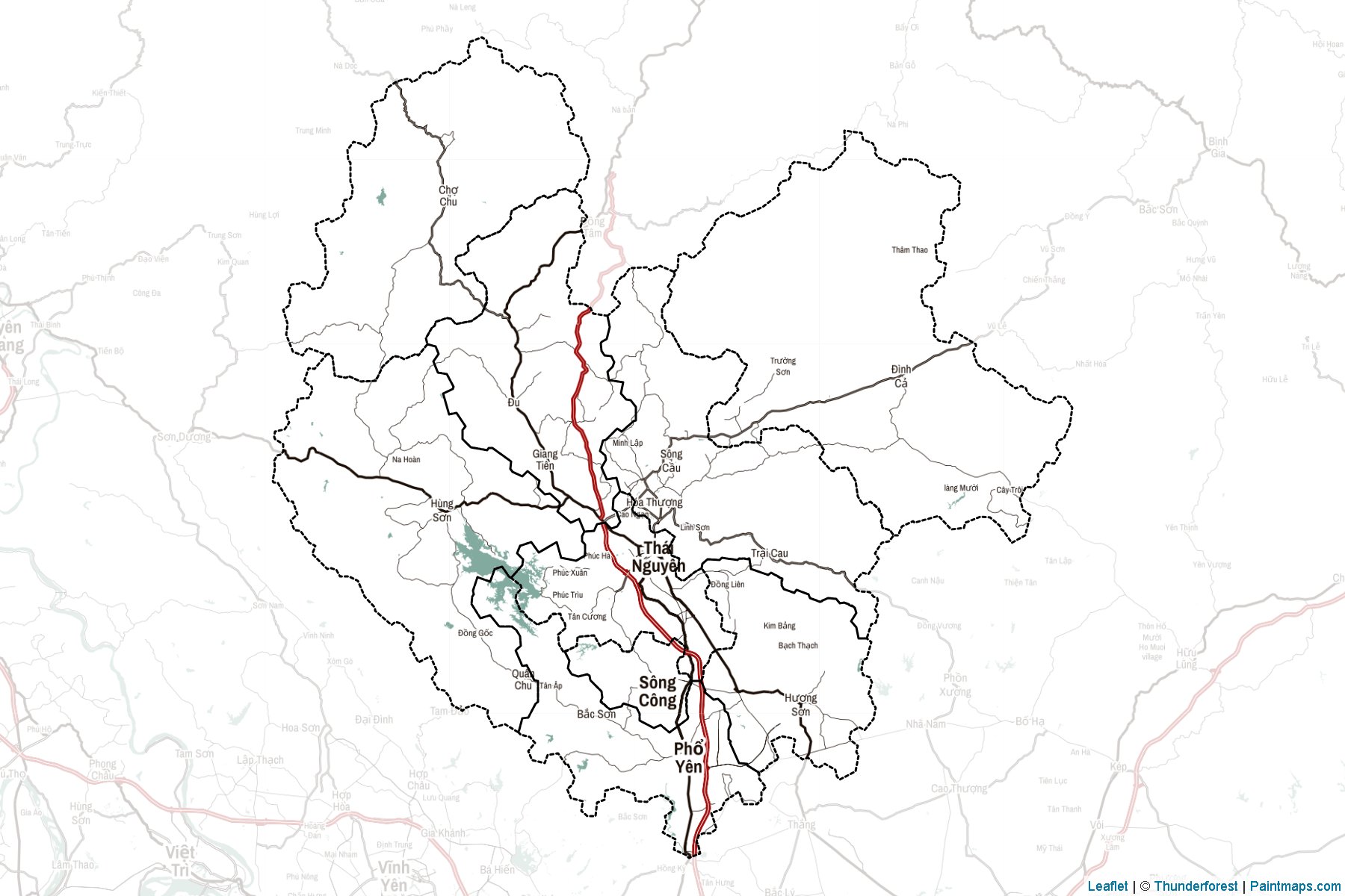 Thai Nguyen (Vietnam) Map Cropping Samples-2