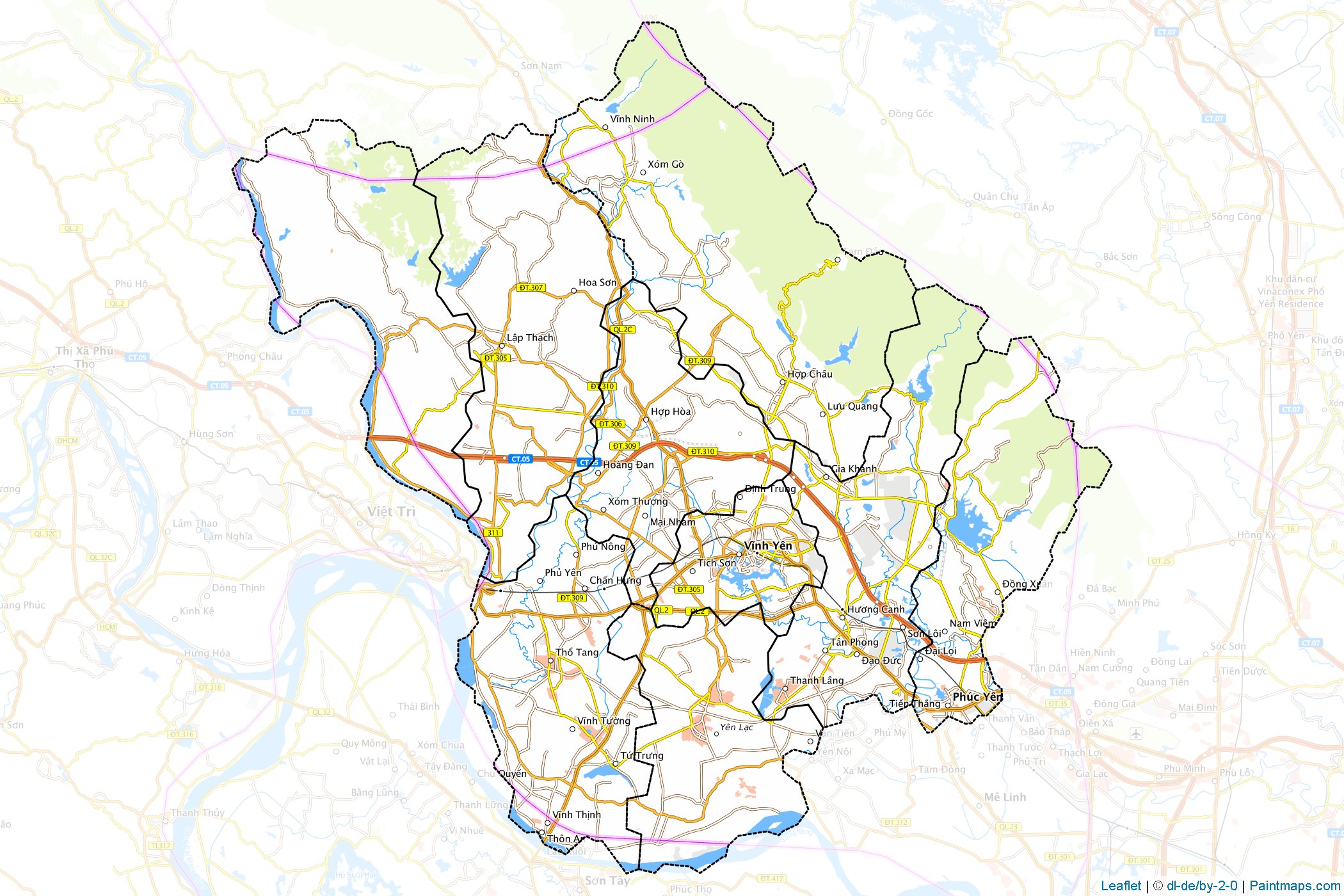 Vinh Phuc (Vietnam) Map Cropping Samples-1