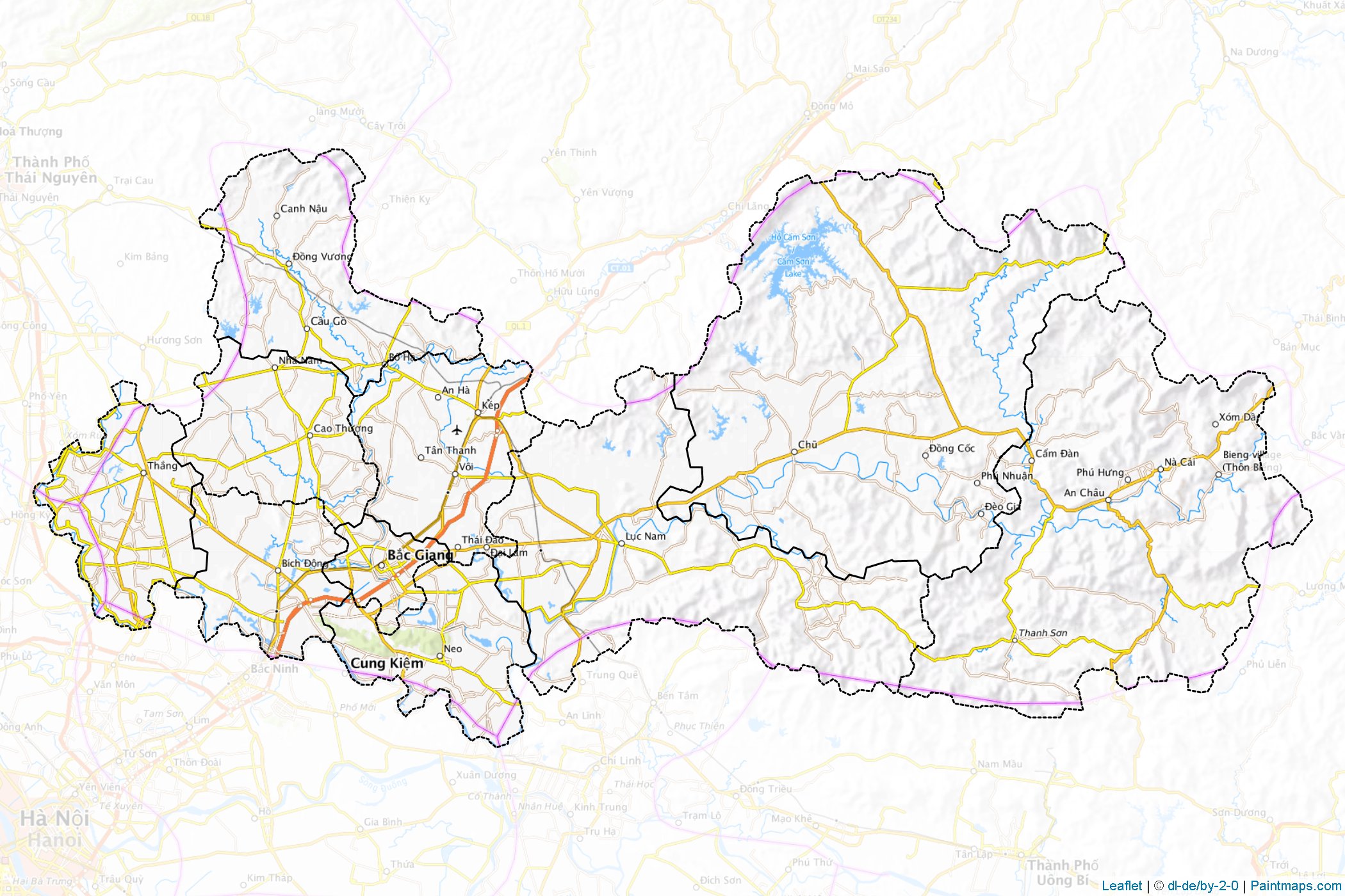 Bắc Giang (Vietnam) Haritası Örnekleri-1