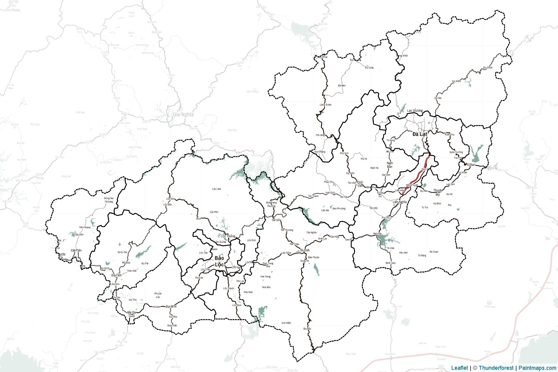 Muestras de recorte de mapas Lâm Đồng (Vietnam)-2