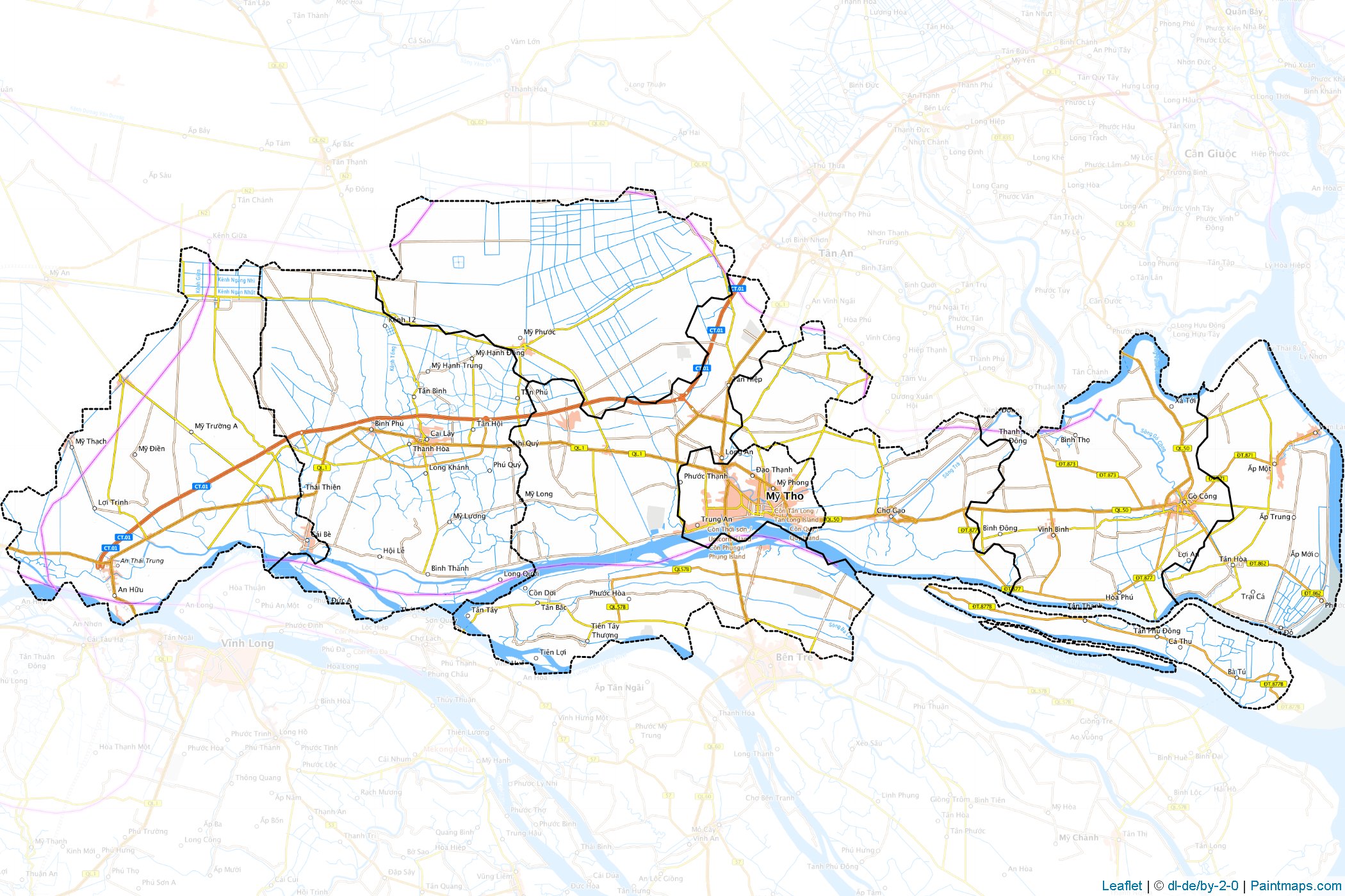 Tien Giang (Vietnam) Map Cropping Samples-1