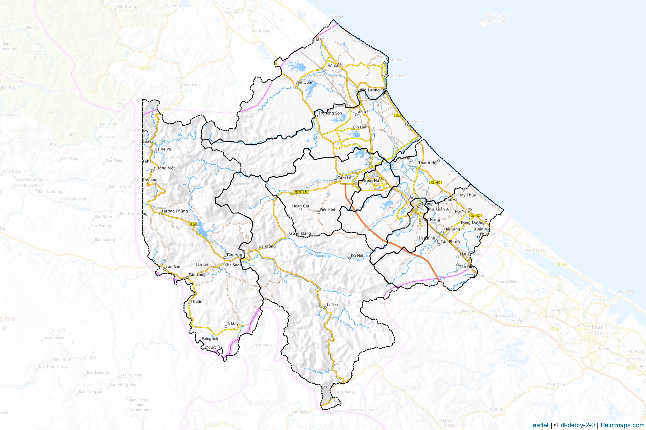 Muestras de recorte de mapas Quảng Trị (Vietnam)-1