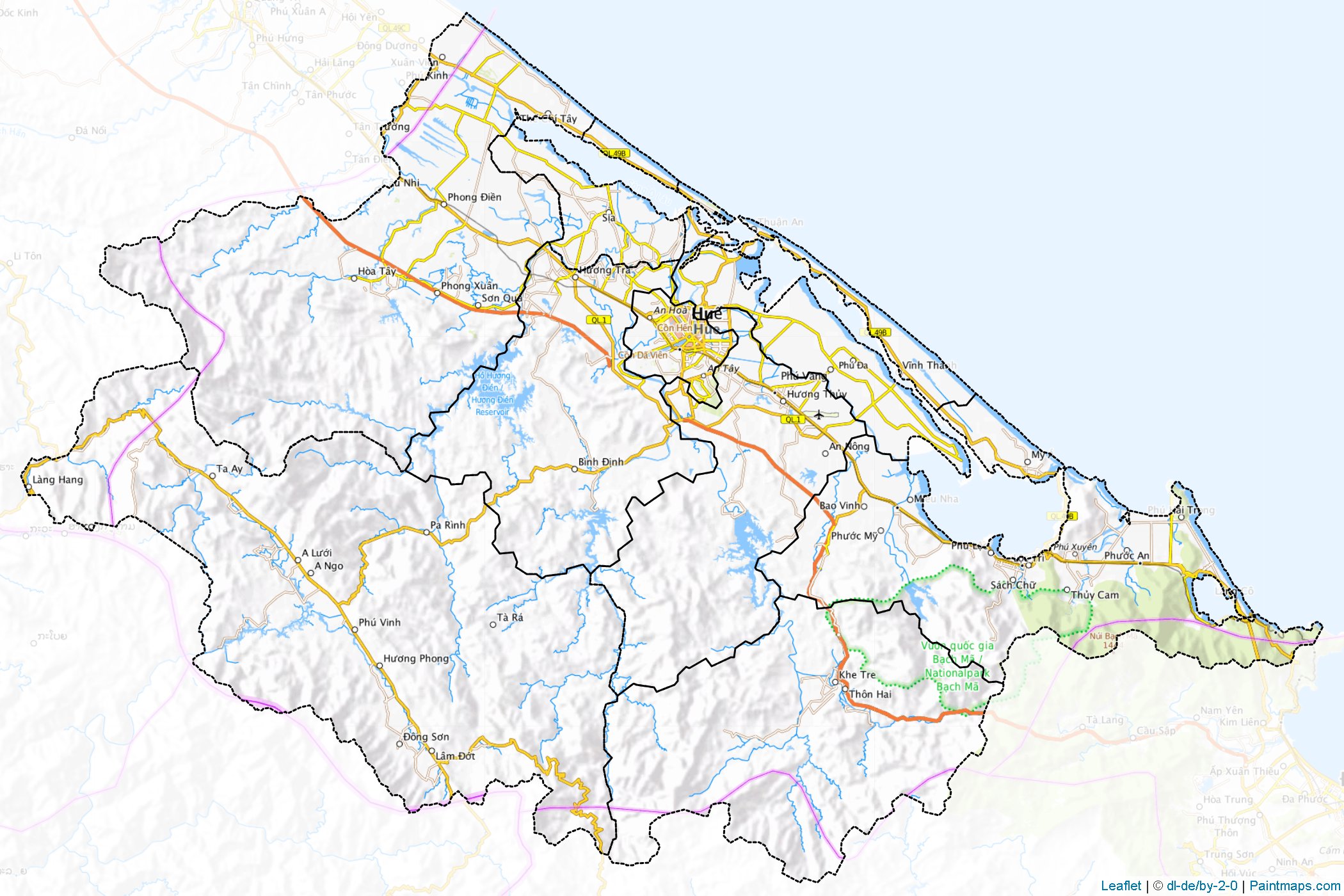 Muestras de recorte de mapas Thừa Thiên - Huế (Vietnam)-1