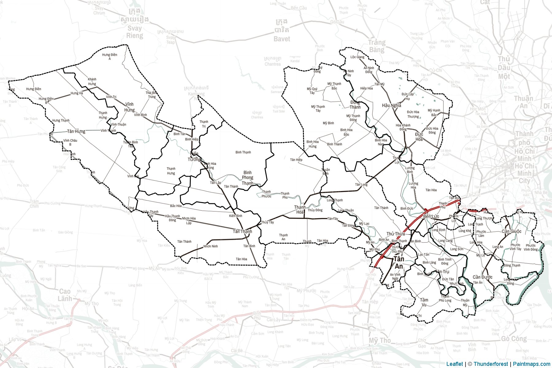 Muestras de recorte de mapas Long An (Vietnam)-2